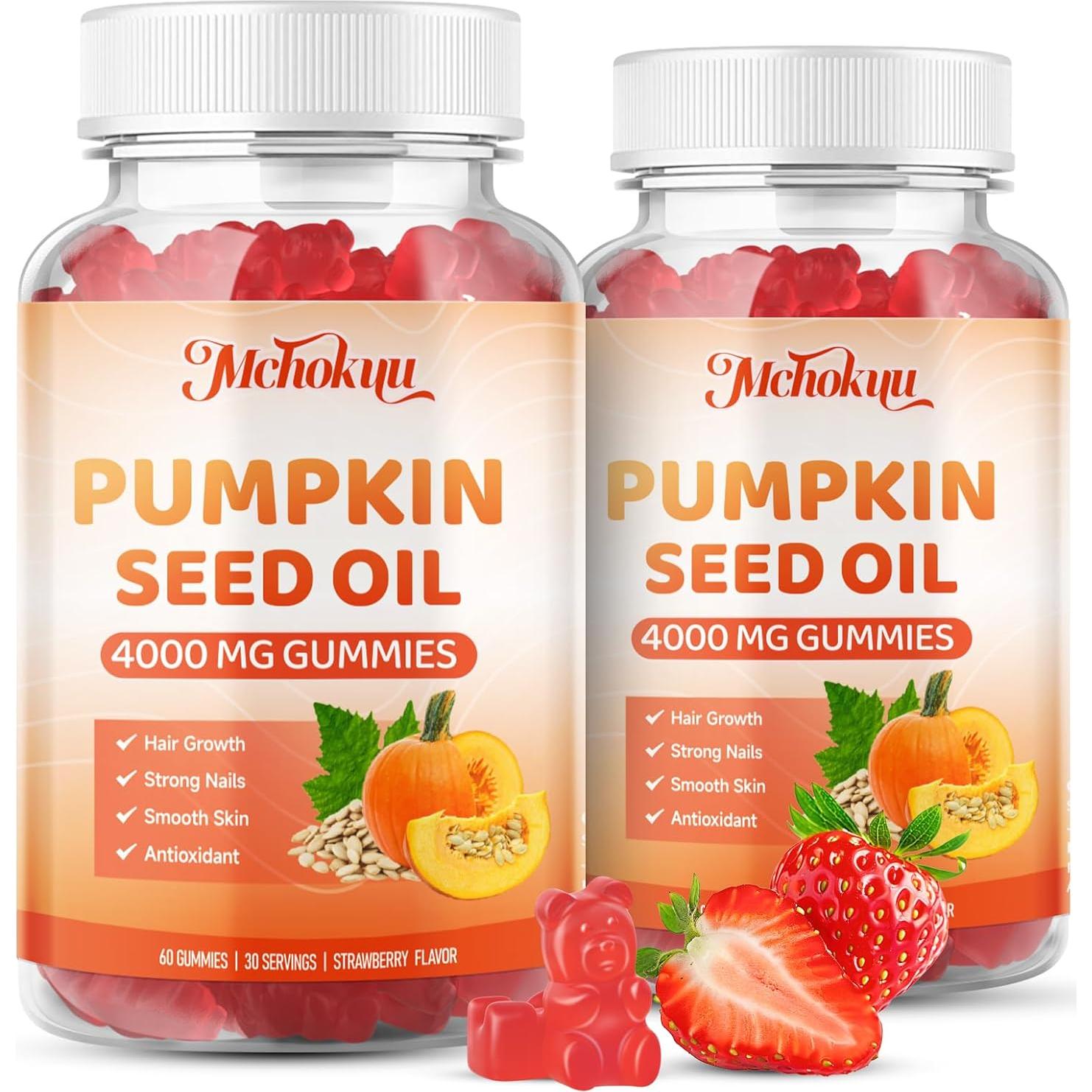 Gomas de Aceite de Semilla de Calabaza 4000mg Mchokuu 60 Unidades