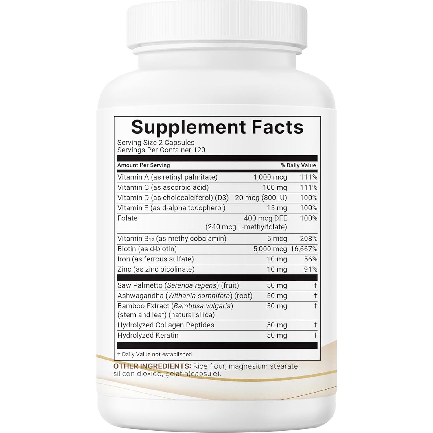 Vitaminas para el Cabello Micro Ingredients 240 Cápsulas 14 en 1