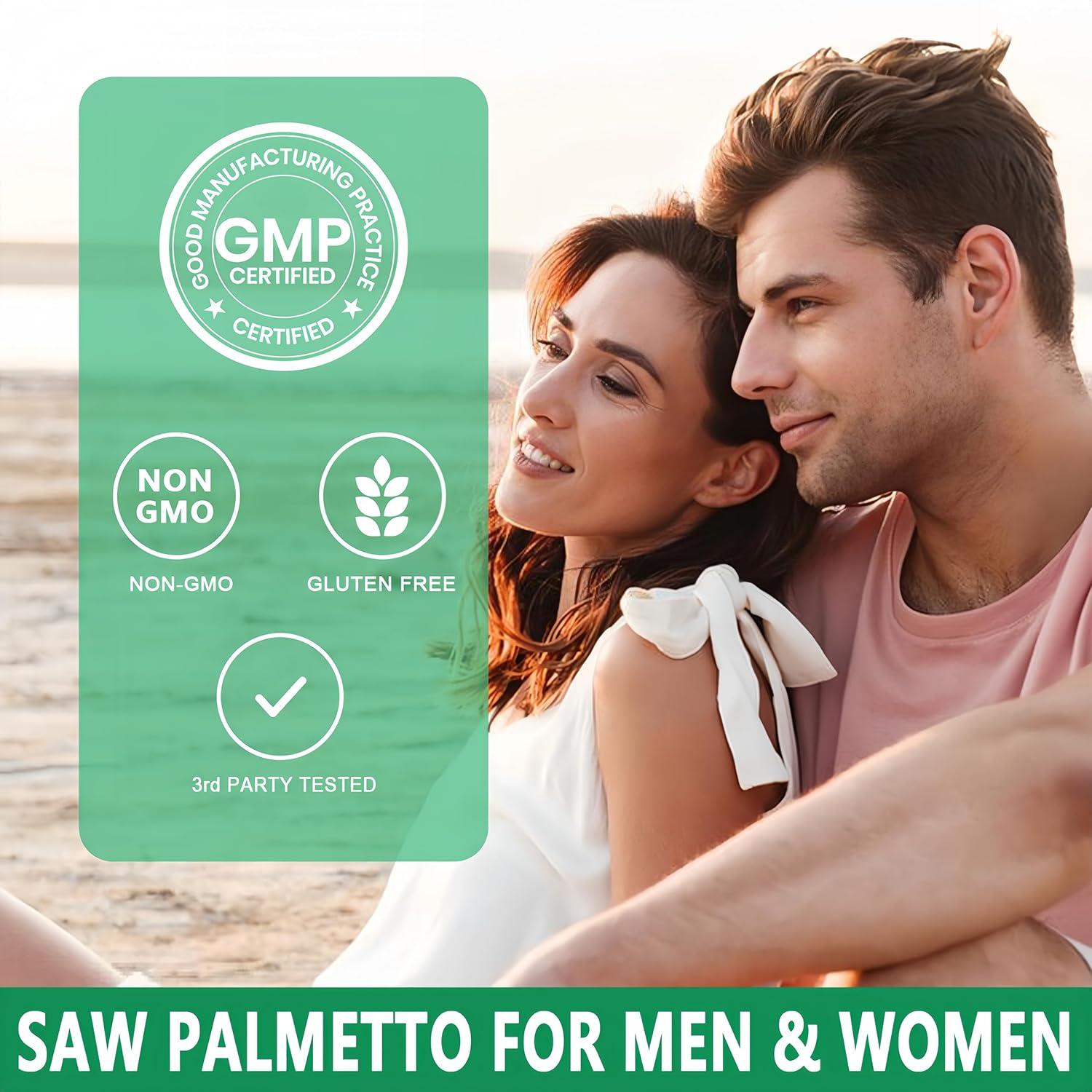 Suplemento de Saw Palmetto JINGYAT 60 Softgels Veganas 6X