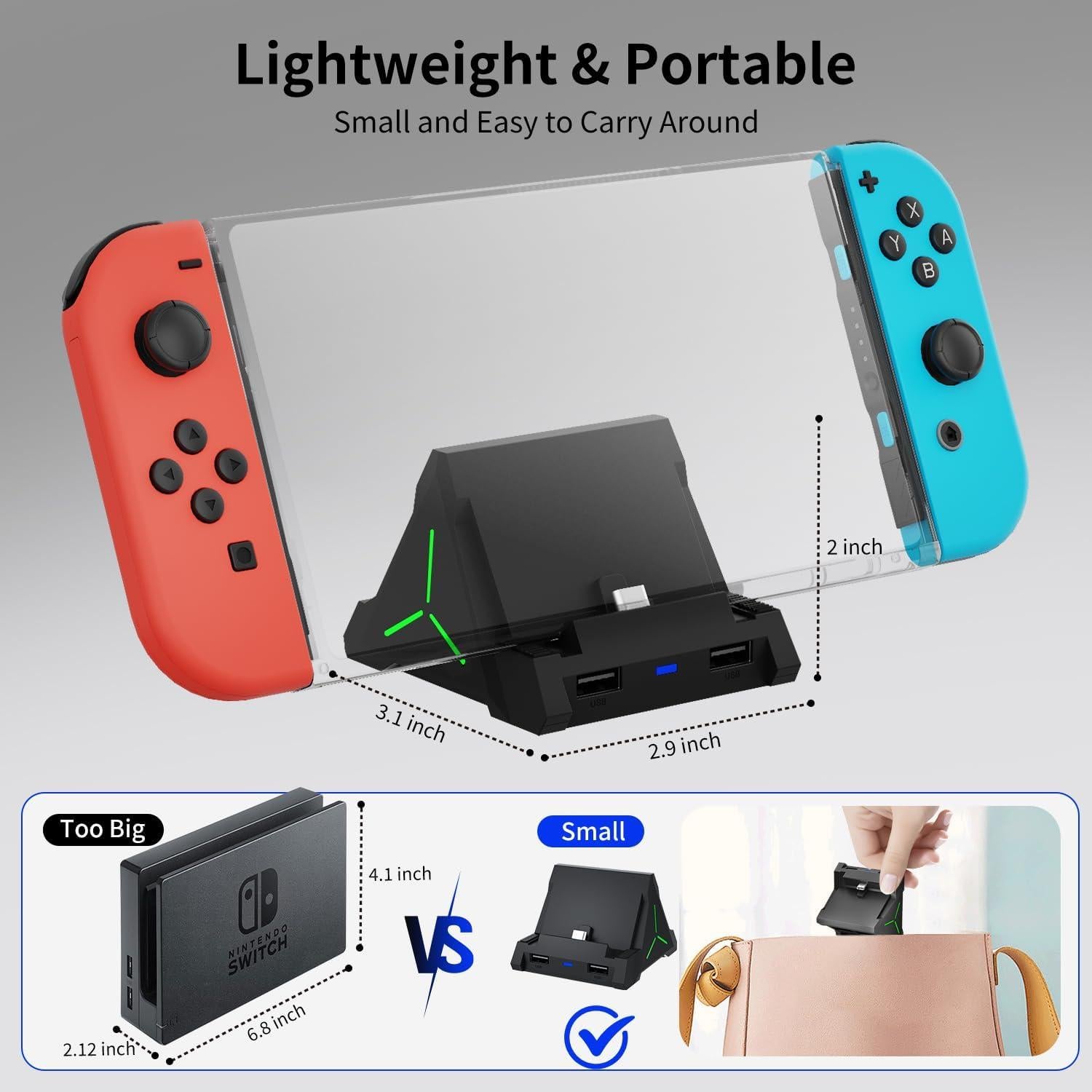 Dock para TV Nintendo Switch TOOMU 4K HDMI USB C LED