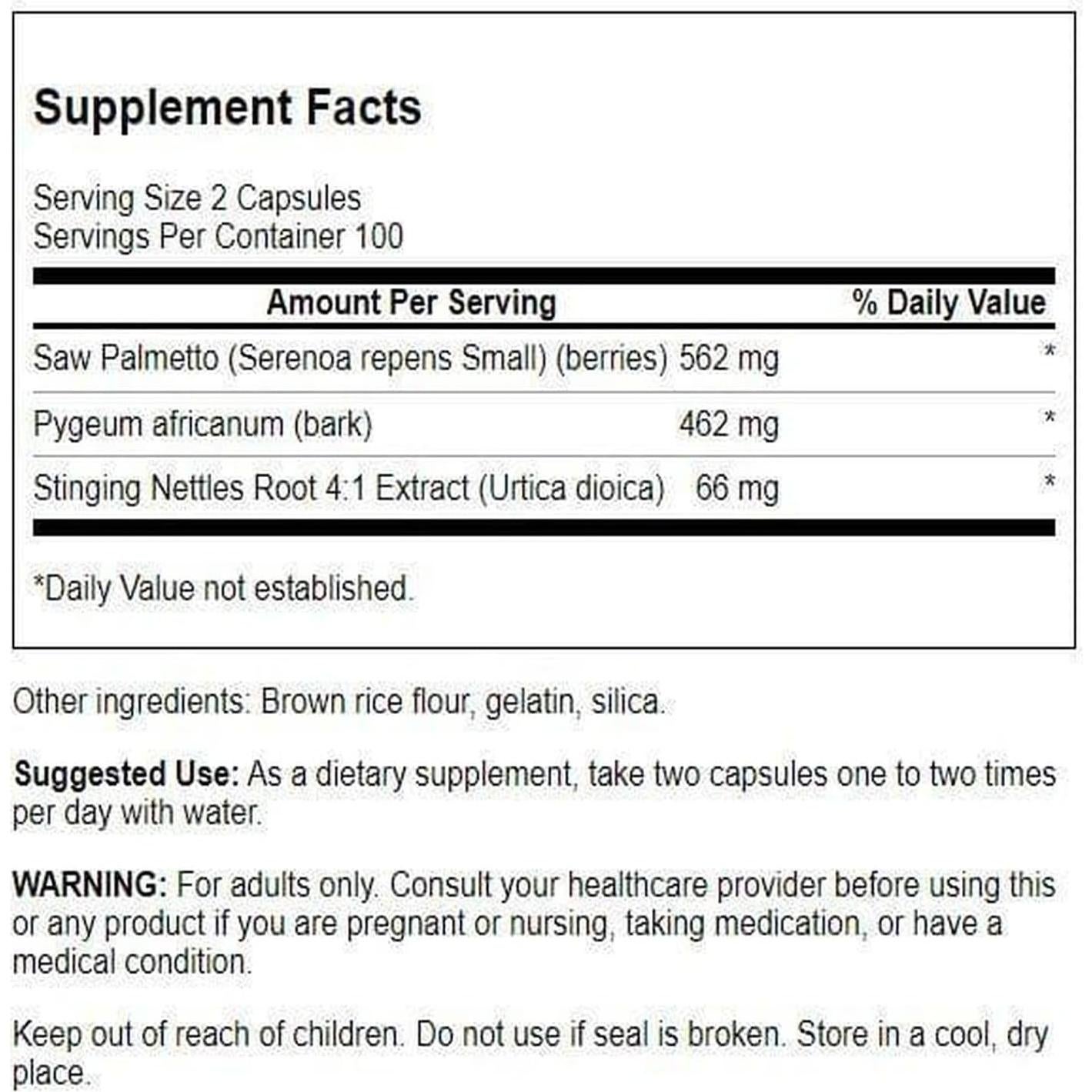 Complejo Herbal para Próstata Swanson - 200 Cápsulas