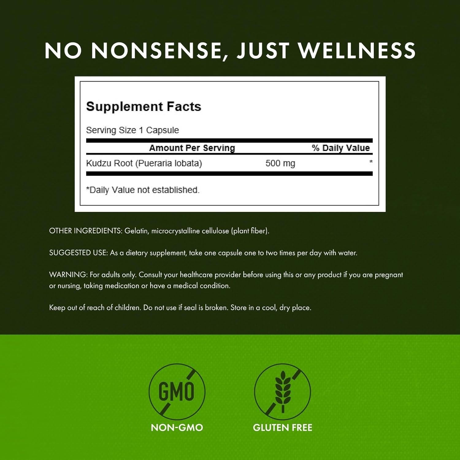 Suplemento de Raíz de Kudzu Swanson 500mg - 60 Cápsulas