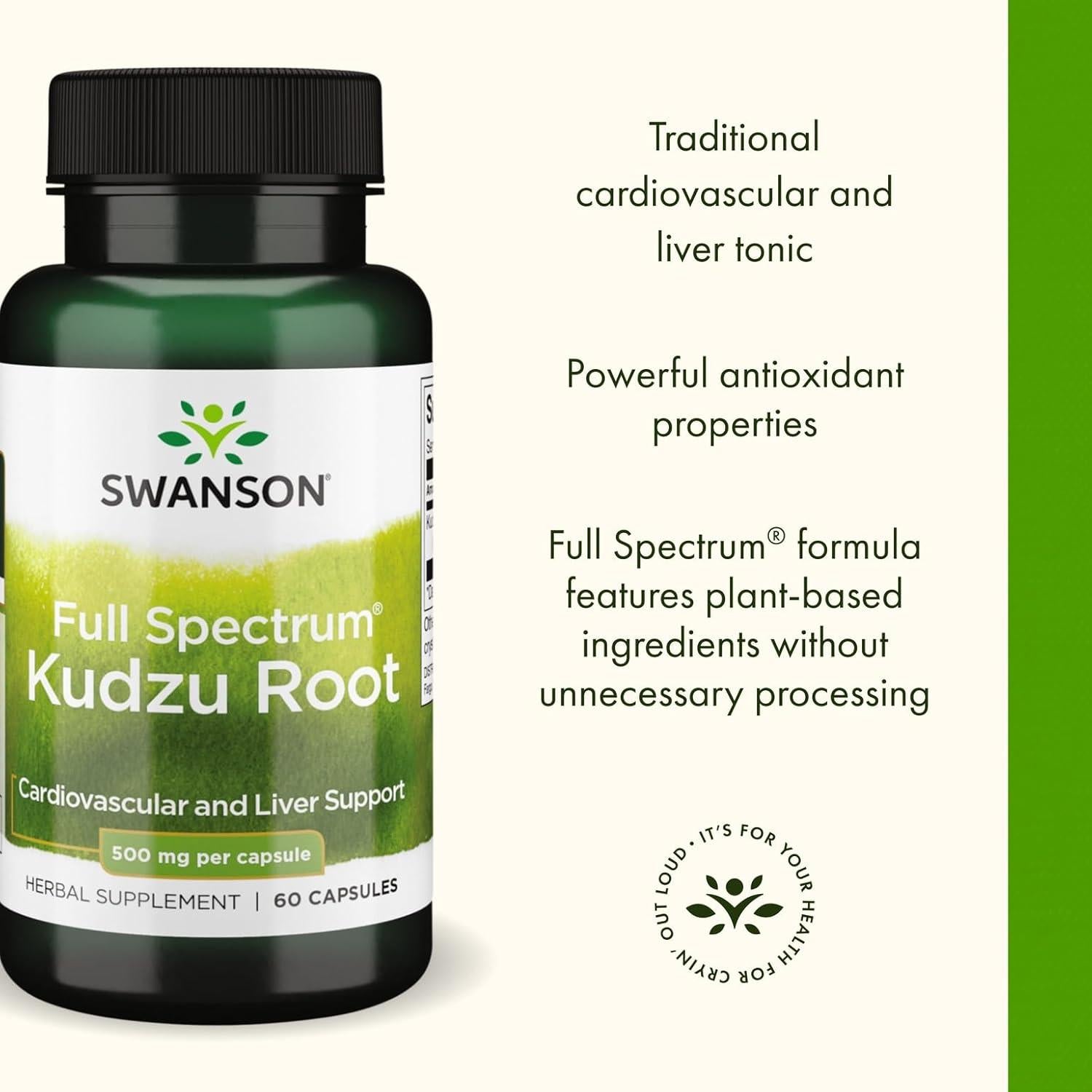 Suplemento de Raíz de Kudzu Swanson 500mg - 60 Cápsulas