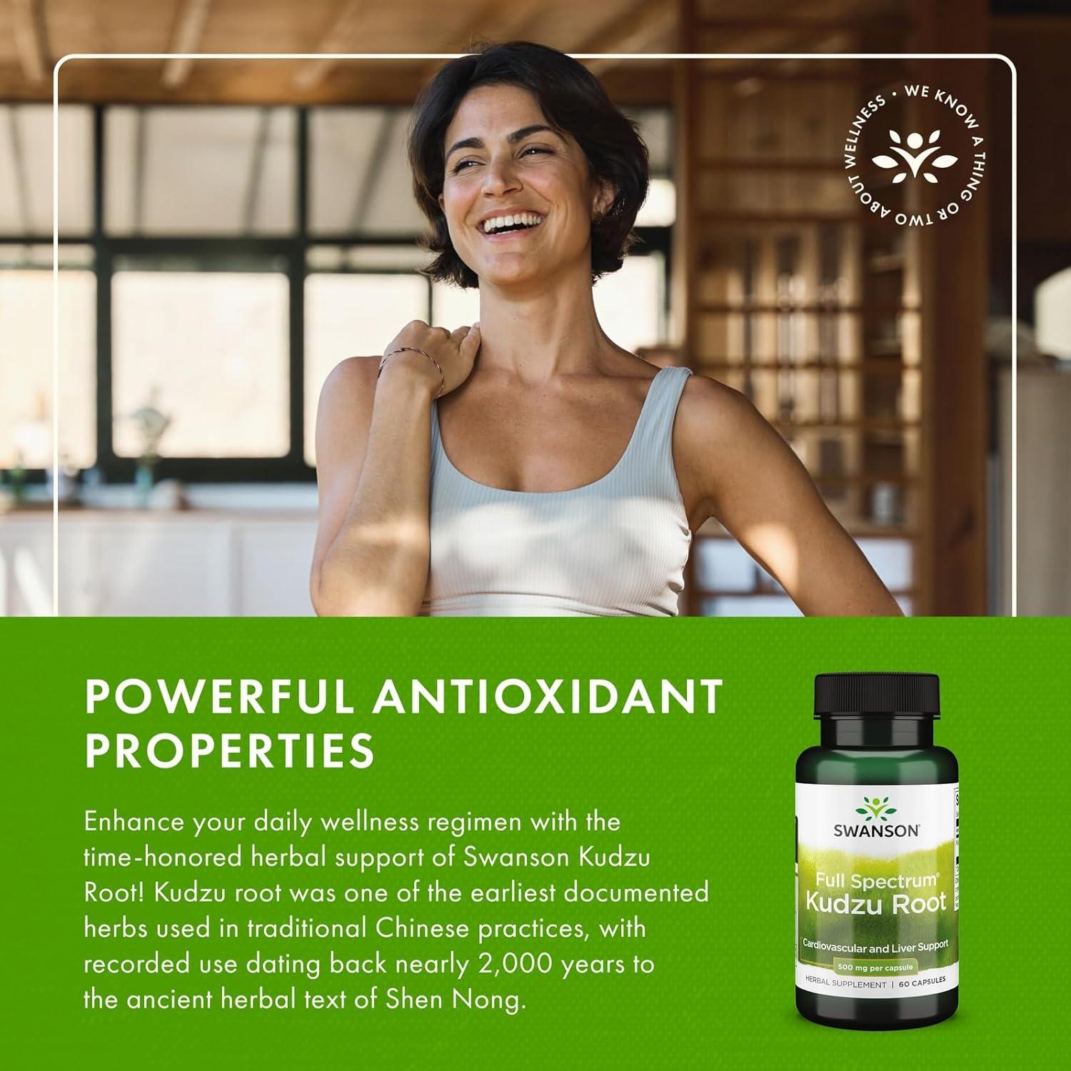 Suplemento de Raíz de Kudzu Swanson 500mg - 60 Cápsulas