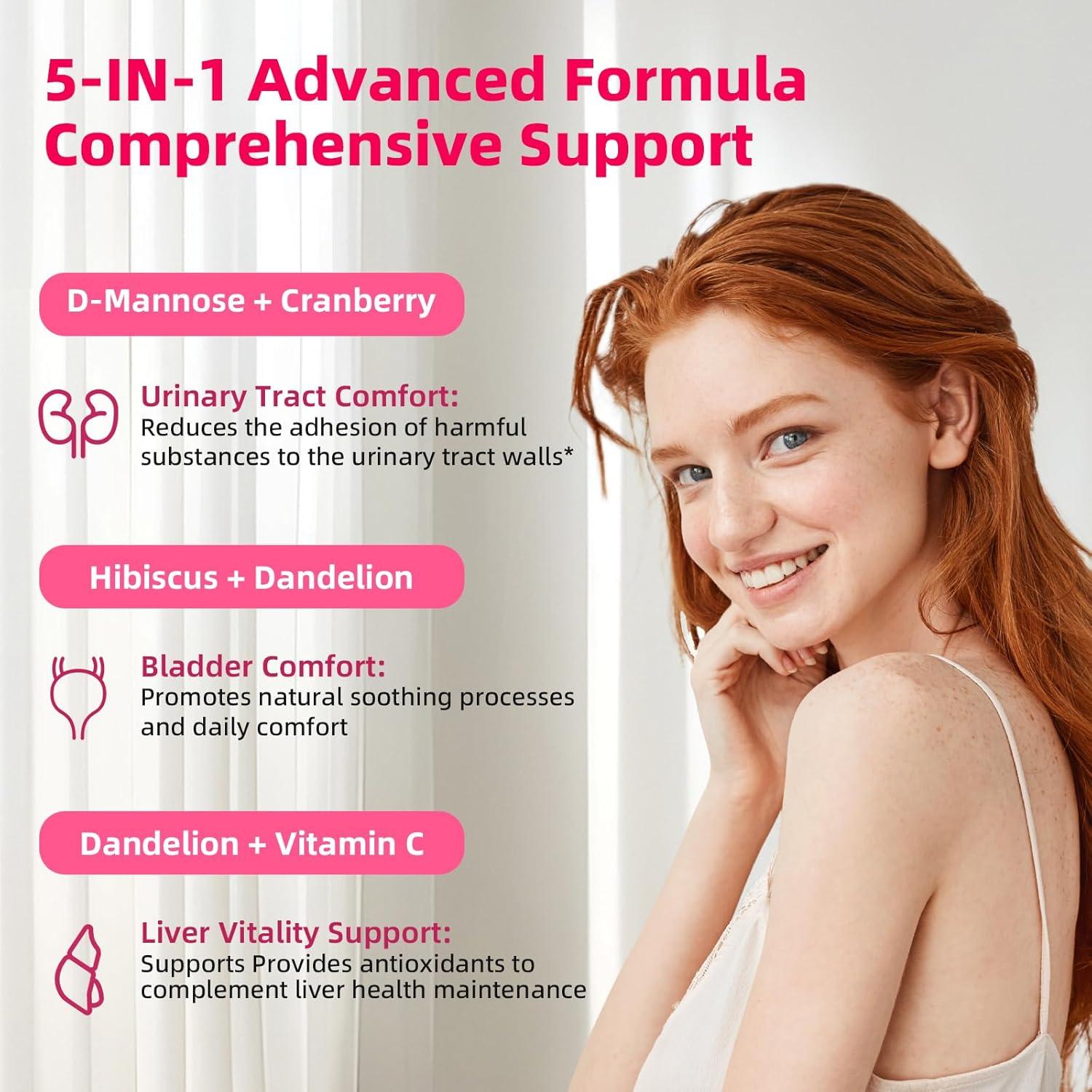 Gomitas de D-Mannose Joywiit 2000mg con Arándano 500mg - 120 Unidades