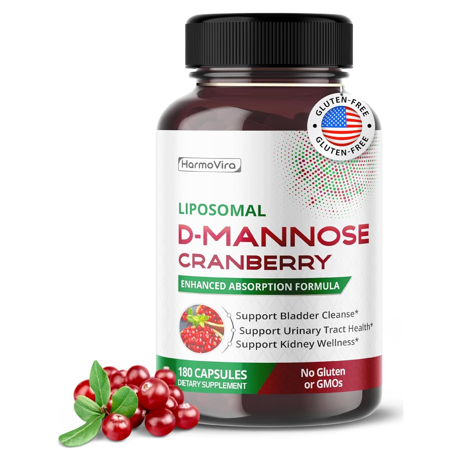 Suplemento D-Mannosa Liposomal Arándano HarmoVira 180 Cápsulas