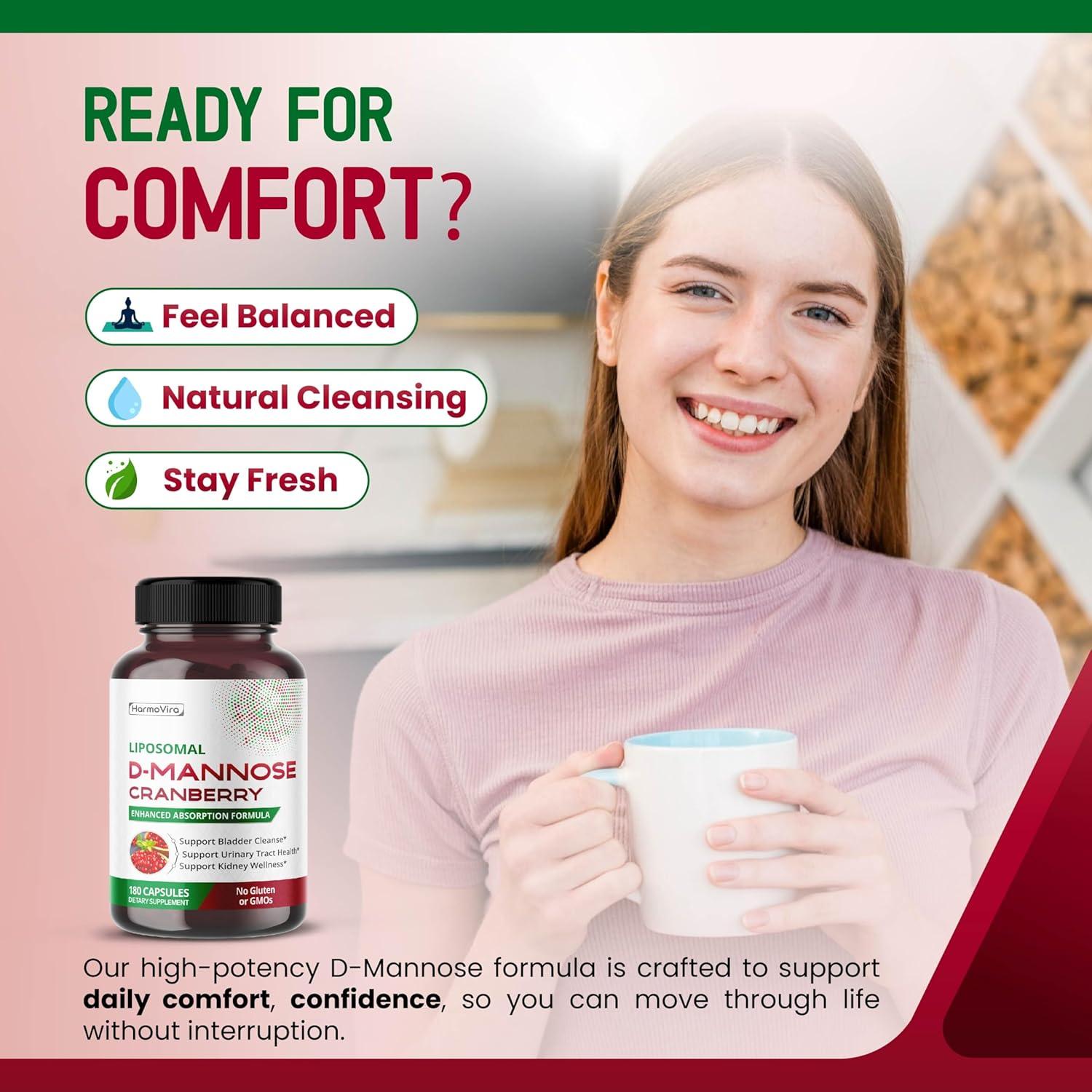 Suplemento D-Mannosa Liposomal Arándano HarmoVira 180 Cápsulas