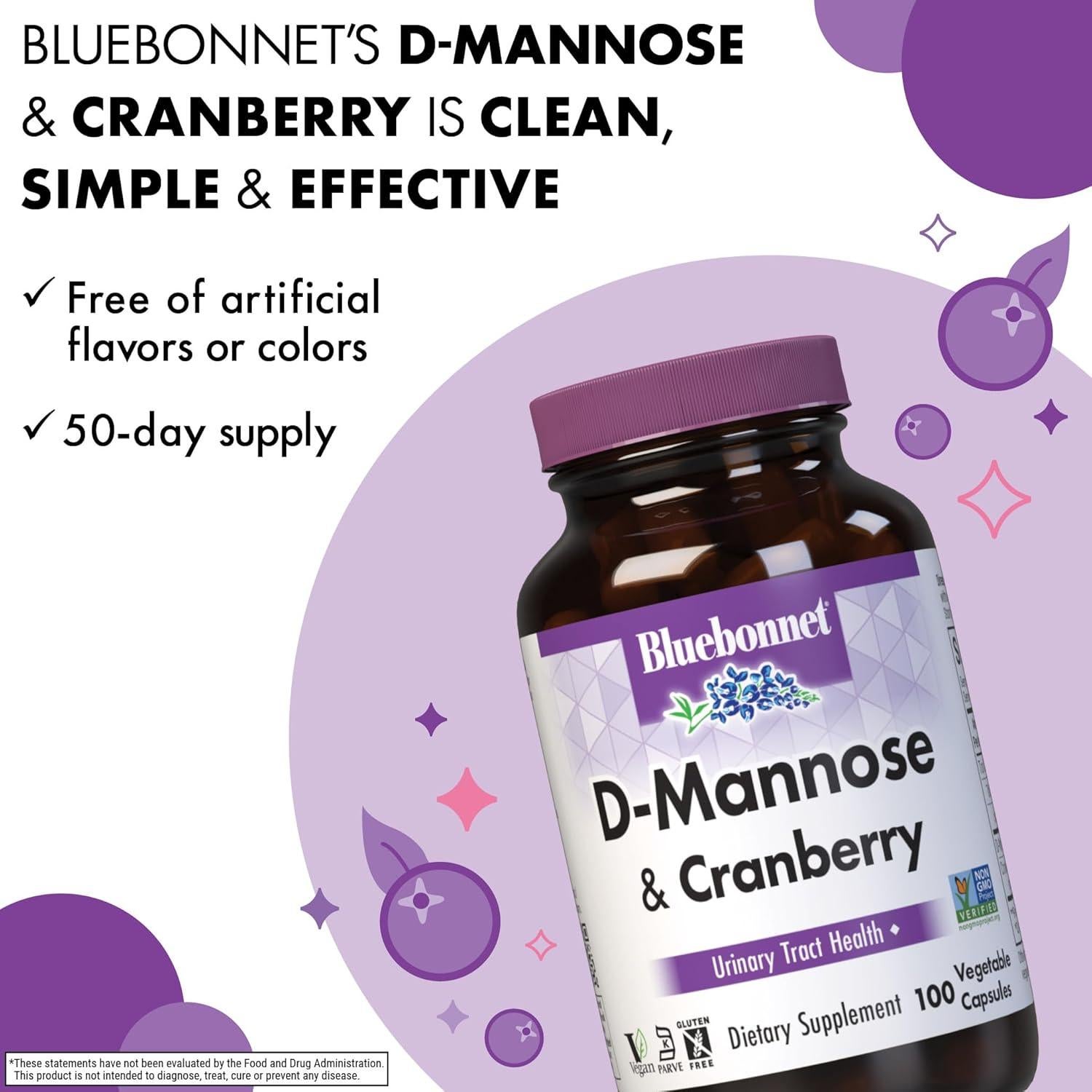 D-Mannose y Arándano BlueBonnet - 100 Cápsulas Vegetales