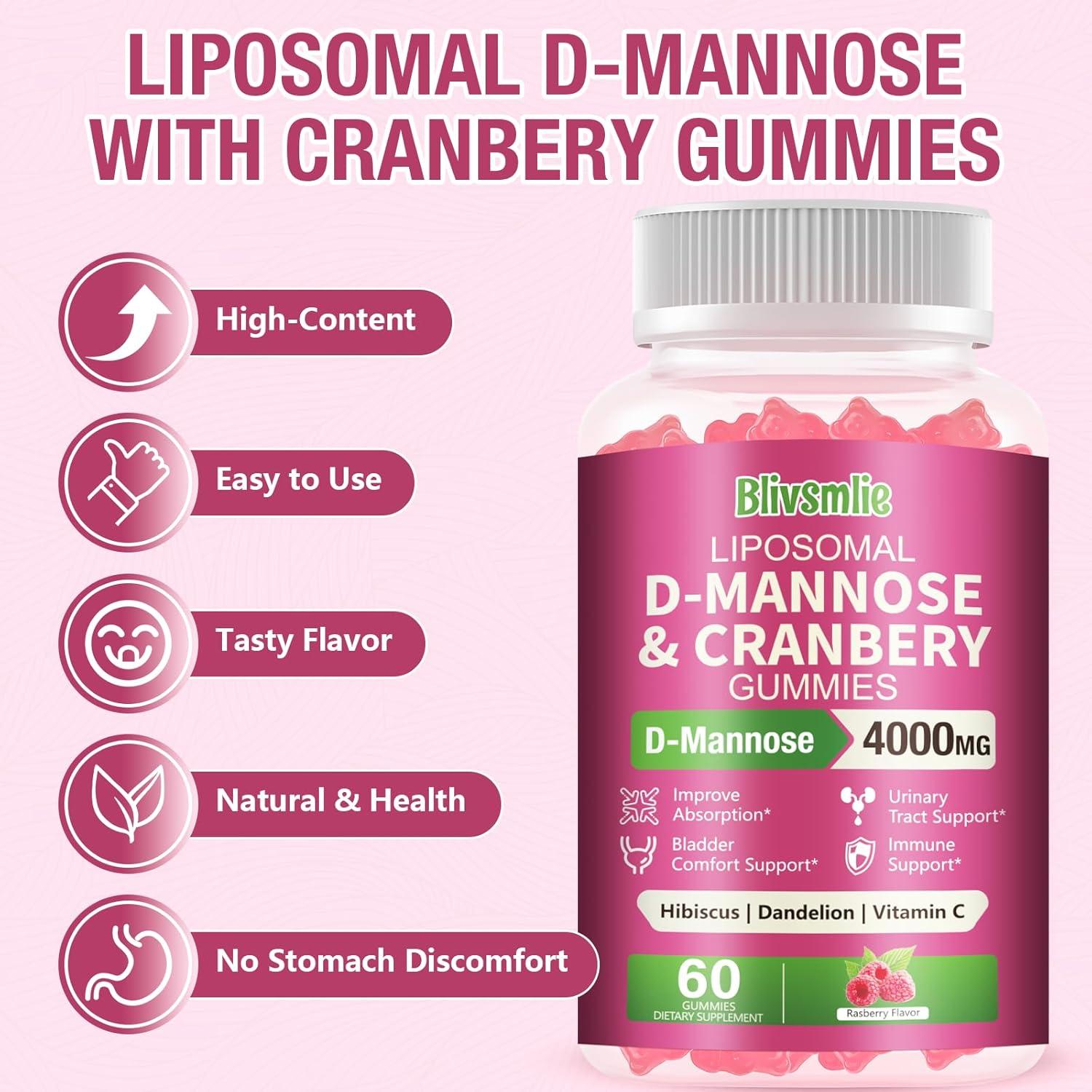 Gomitas Liposomales D-Mannose 4000mg y Arándano 1500mg