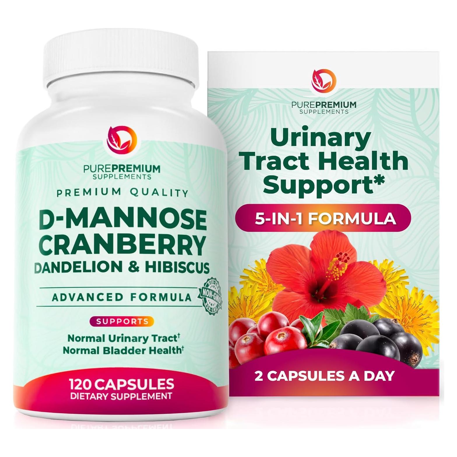 D-Mannose PurePremium 1000mg con Arándano y Hibisco - 120 Cápsulas