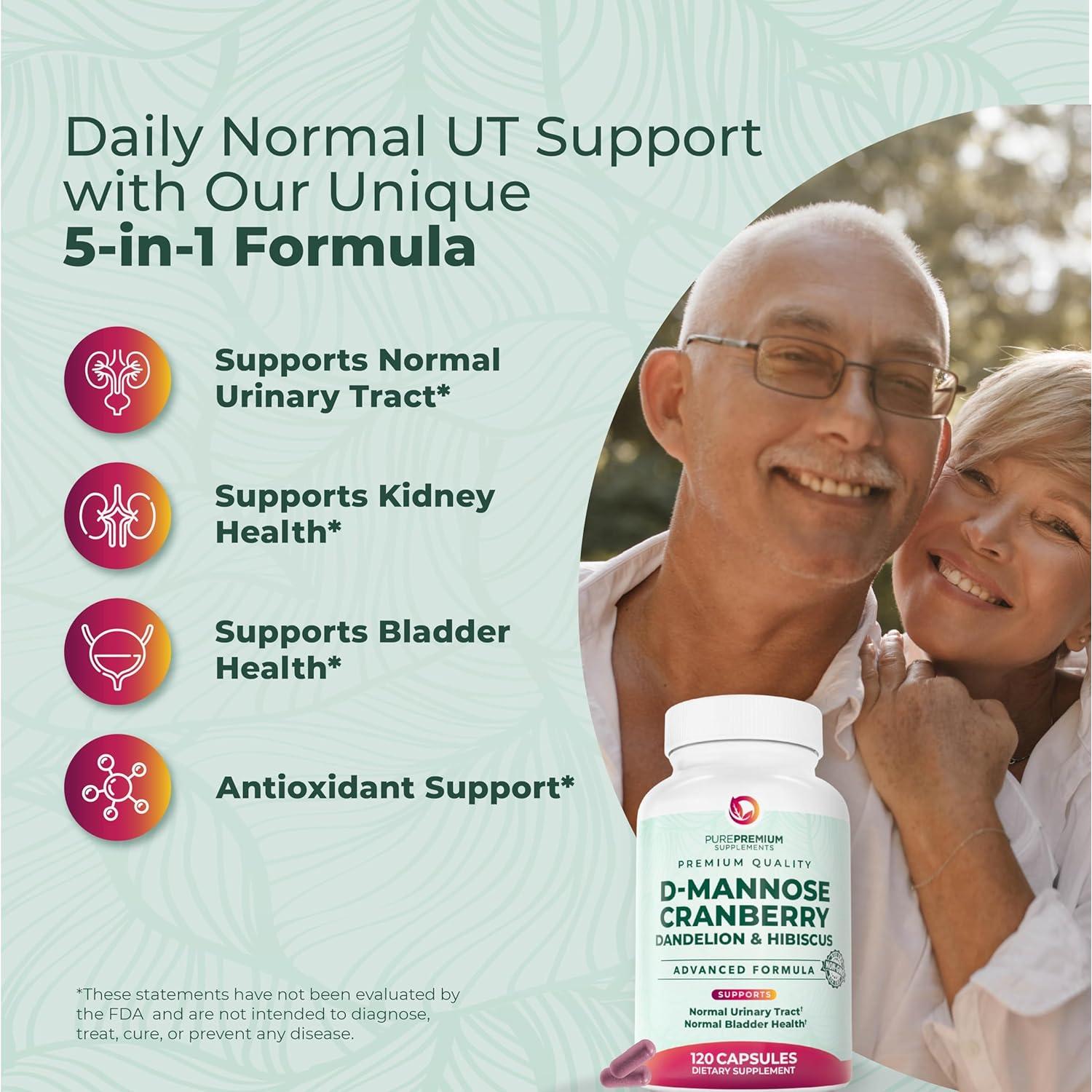 D-Mannose PurePremium 1000mg con Arándano y Hibisco - 120 Cápsulas