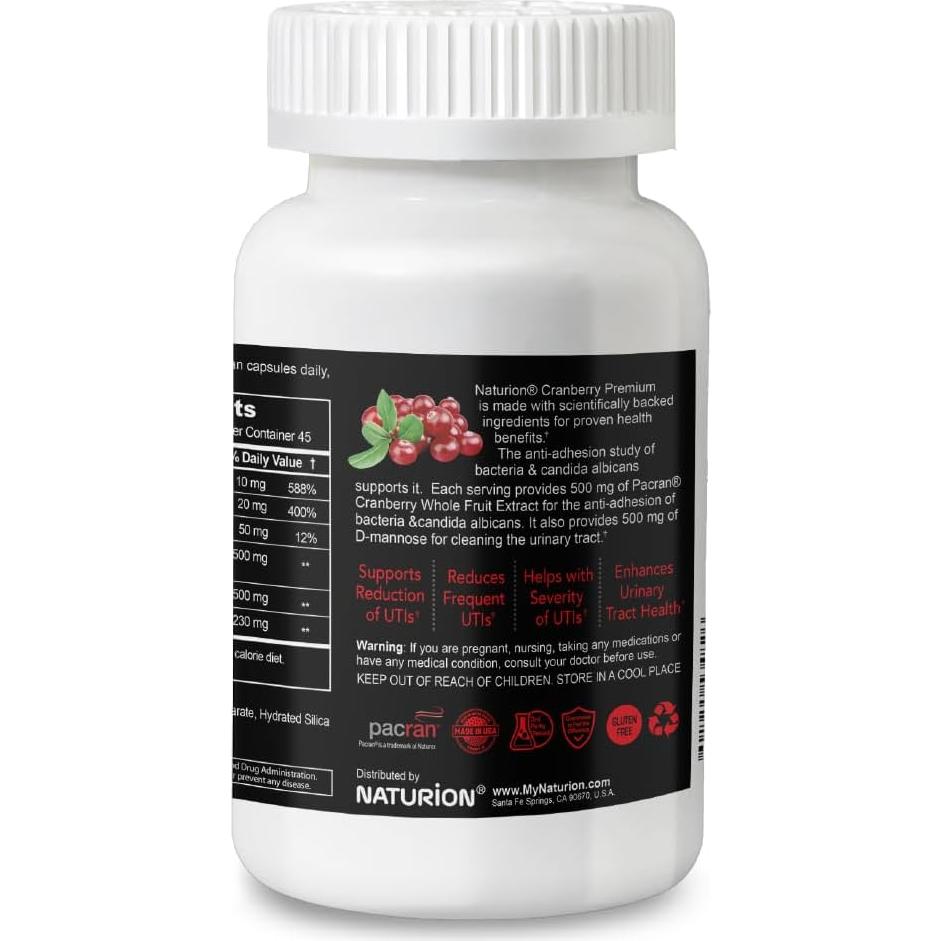 Cranberry Premium - Suplemento Urinario 500mg 90 Cápsulas Veganas