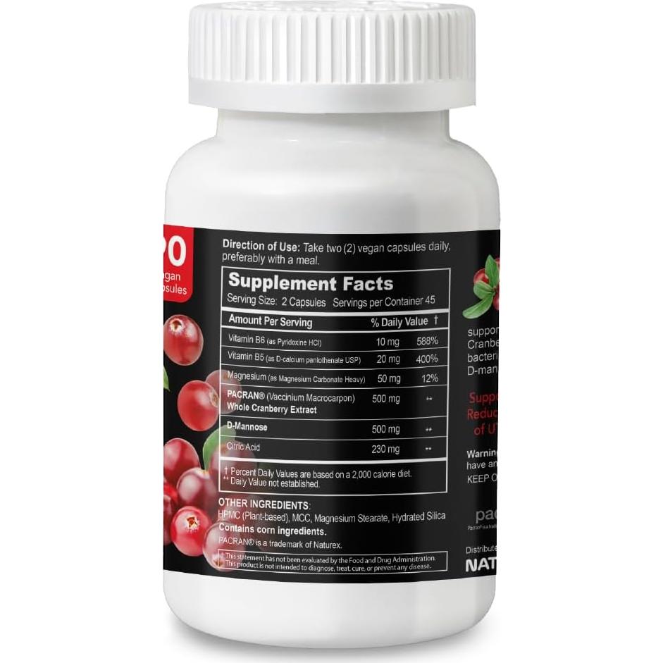 Cranberry Premium - Suplemento Urinario 500mg 90 Cápsulas Veganas