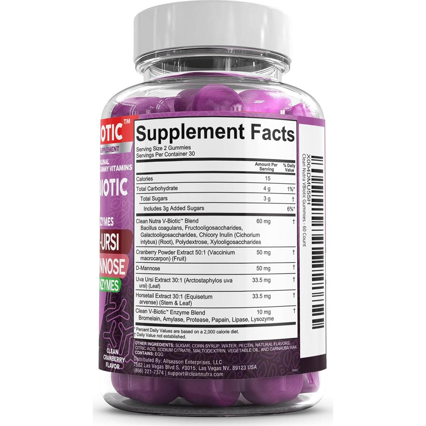 Probioticos Vaginales Clean Nutraceuticals 60 Gominolas Salud Femenina