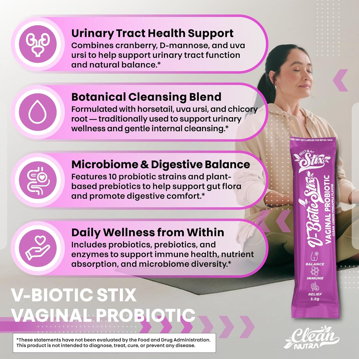 Probioticos Vaginales Clean Nutraceuticals 20 Stix Arandano D-Mannosa