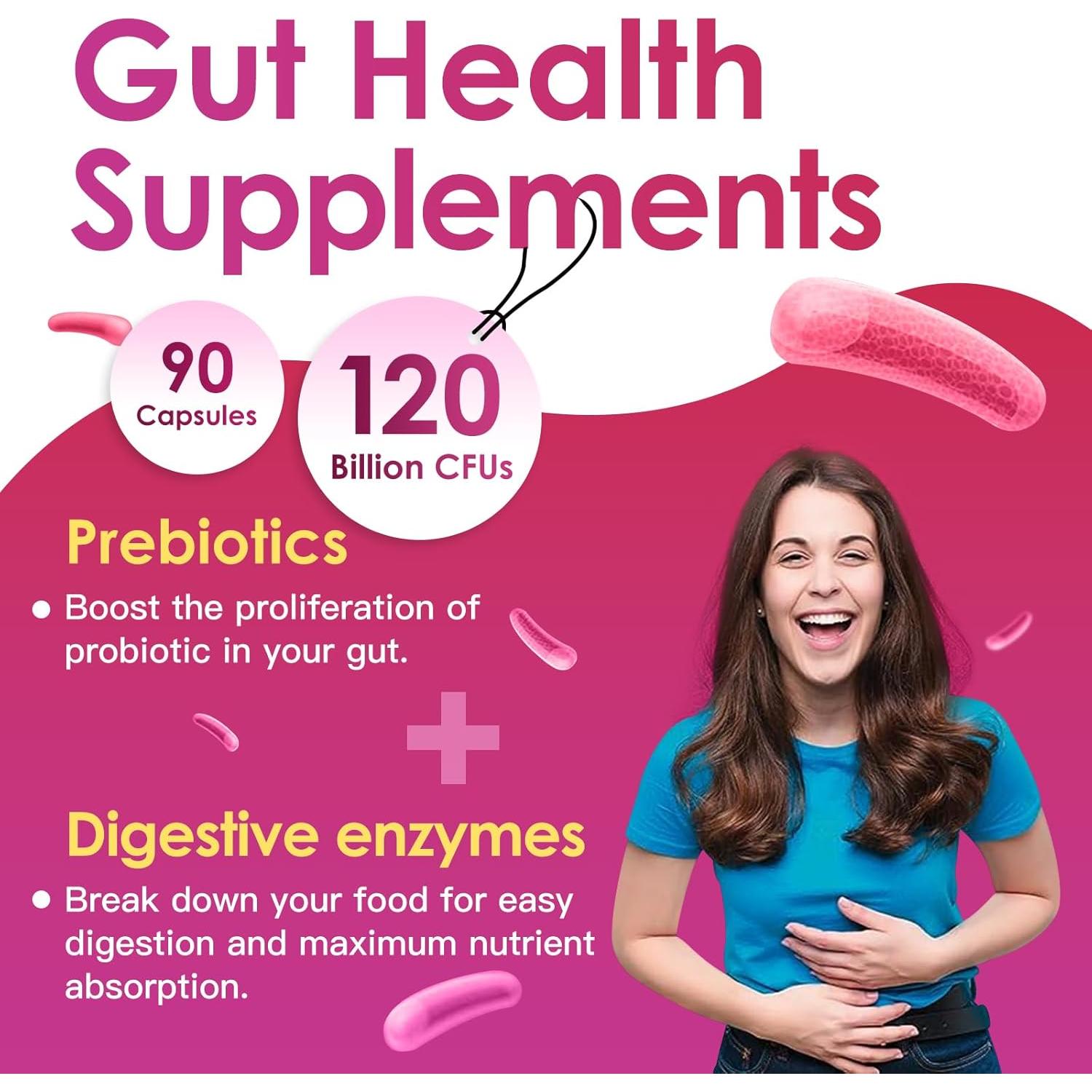 Probioticos Digestivos para Mujeres DRFOSTER 90 Cápsulas 120 Mil Millones CFU