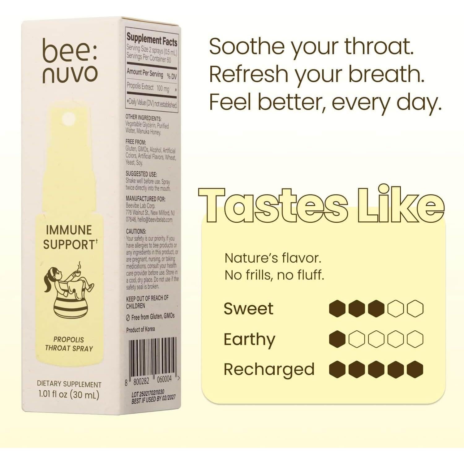 Spray de Garganta Beenuvo con Propóleos y Miel de Manuka 30 ml