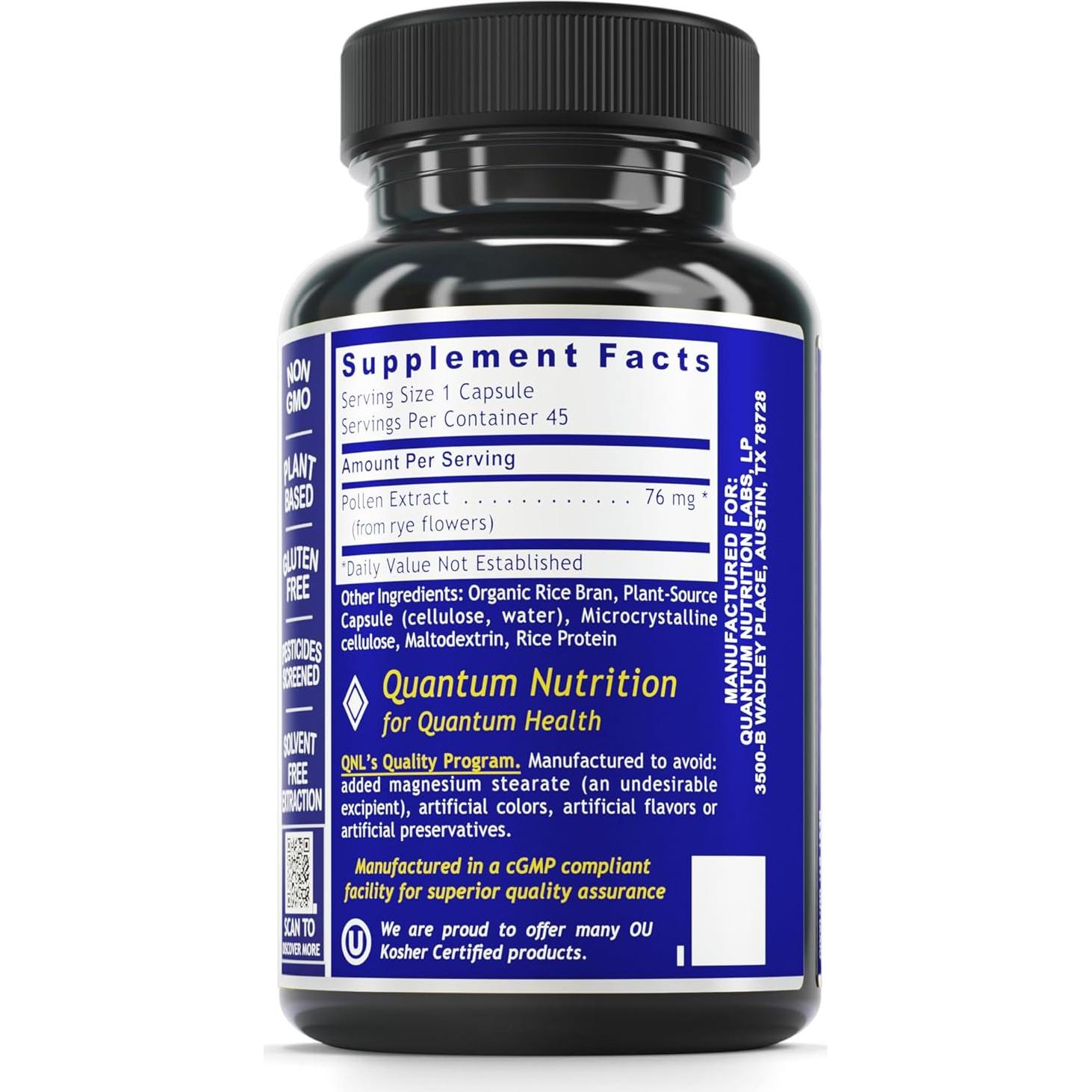 Suplemento Vegano QNL Medi-Pollen 45 Cápsulas Salud Prostática