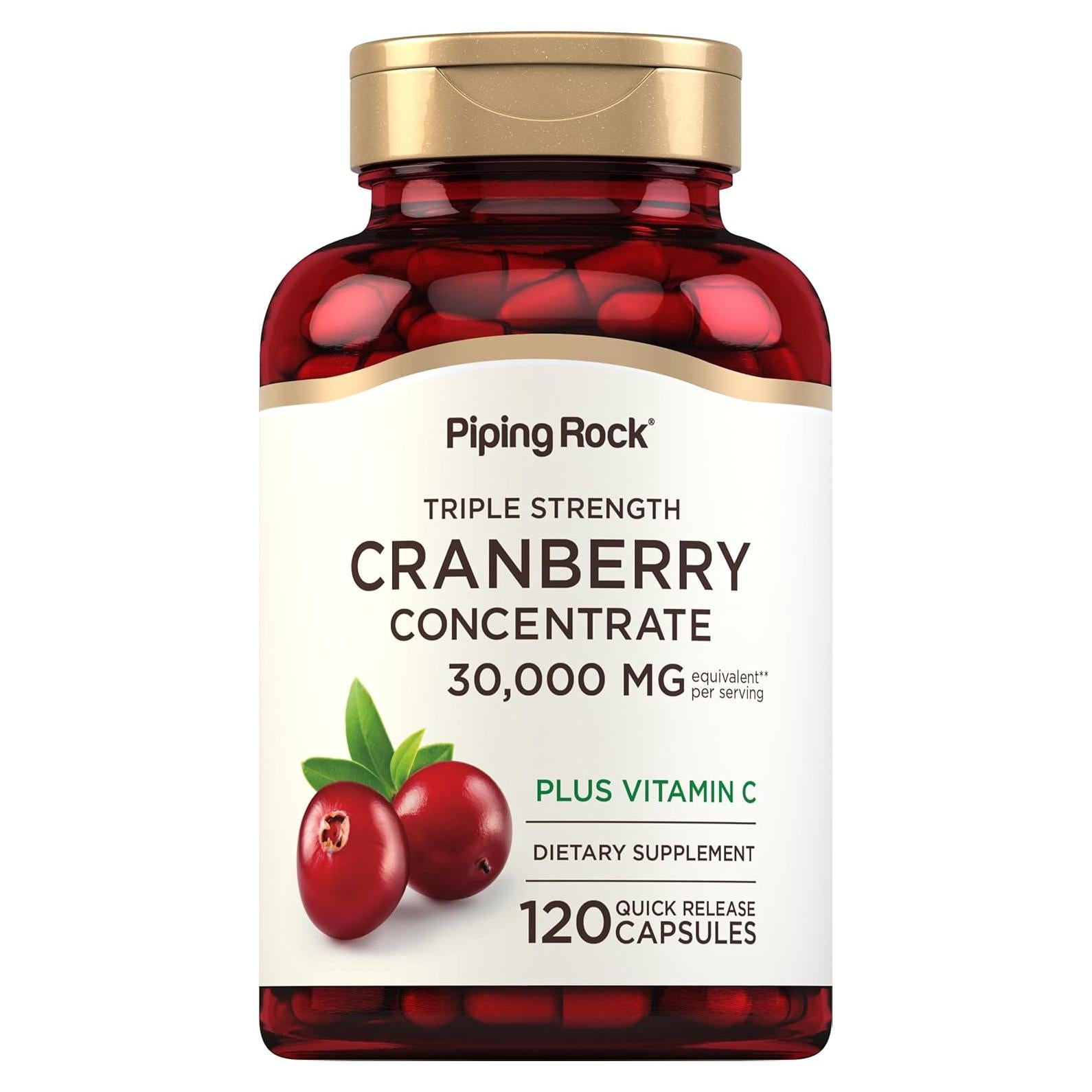 Cápsulas de Arándano Piping Rock 30,000 mg con Vitamina C