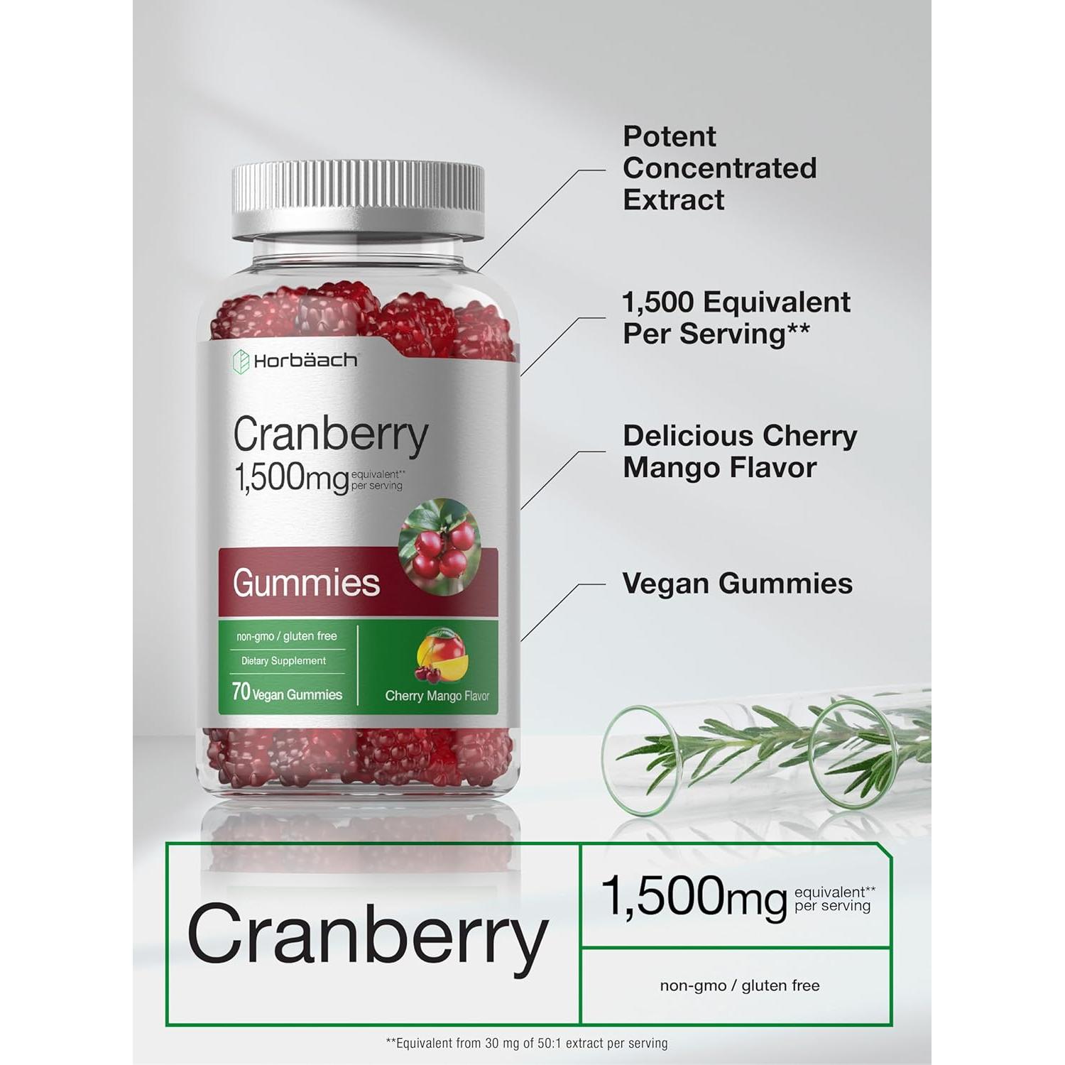Gomitas Veganas de Arándano Horbaach | 70 Unidades | Sabor Cereza y Mango