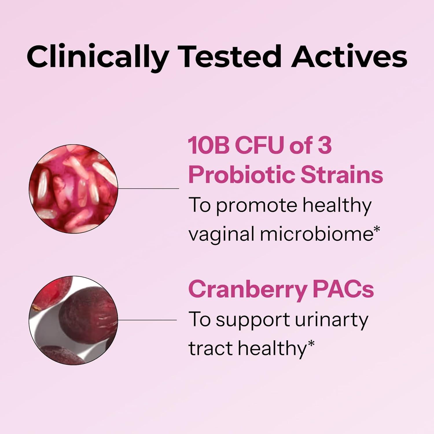 Suplemento Probiotico Vaginal HUM 30 Cápsulas Arándano