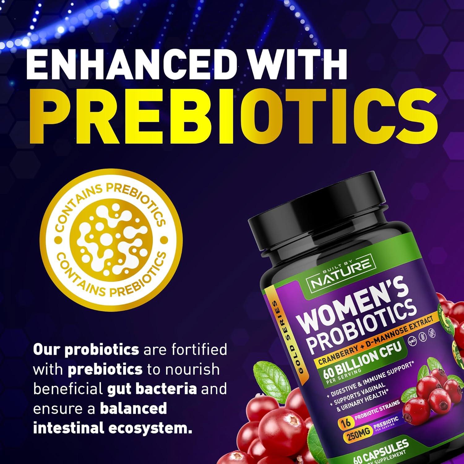 Probioticos para Mujeres Built By Nature 60 Mil Millones 60 Capsulas