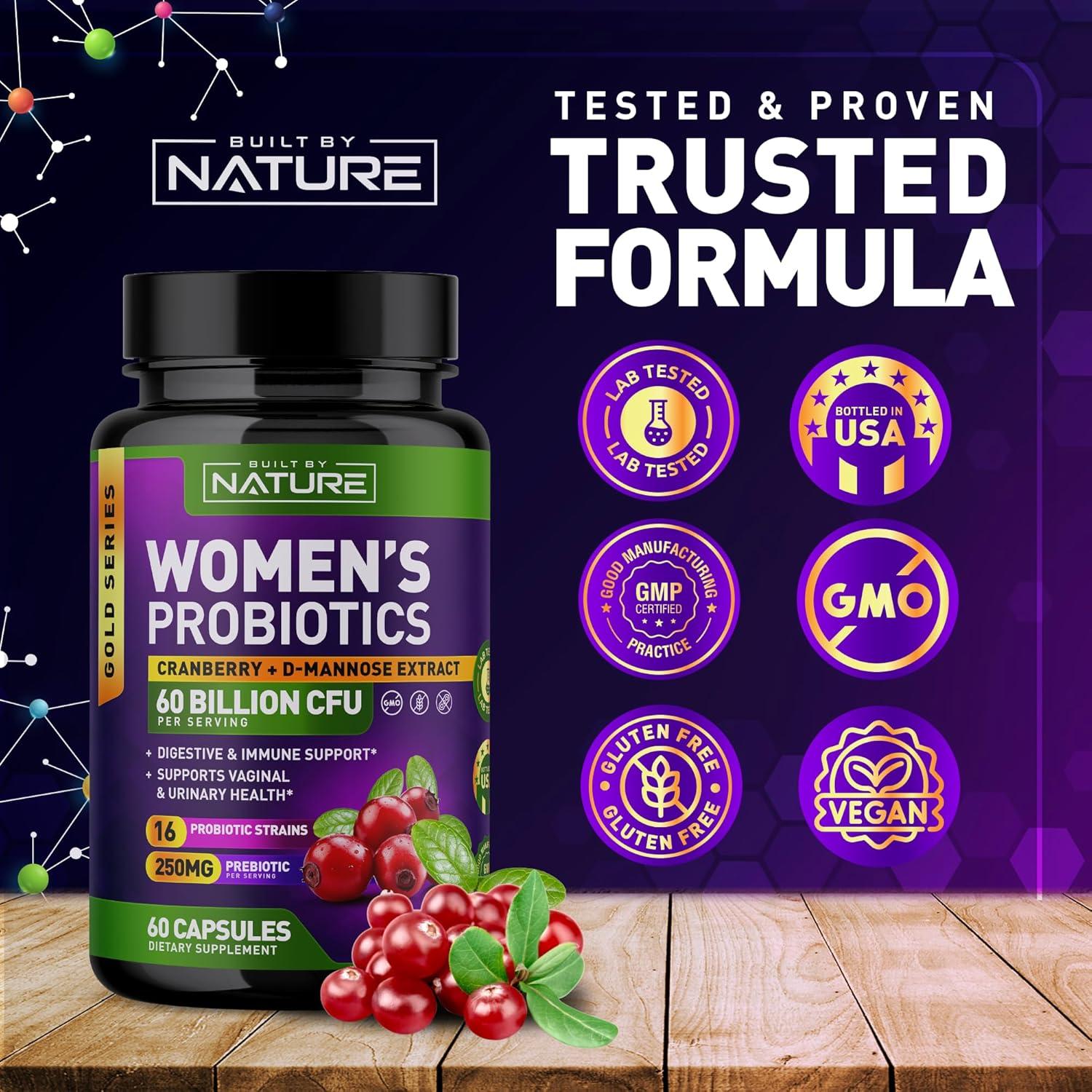 Probioticos para Mujeres Built By Nature 60 Mil Millones 60 Capsulas