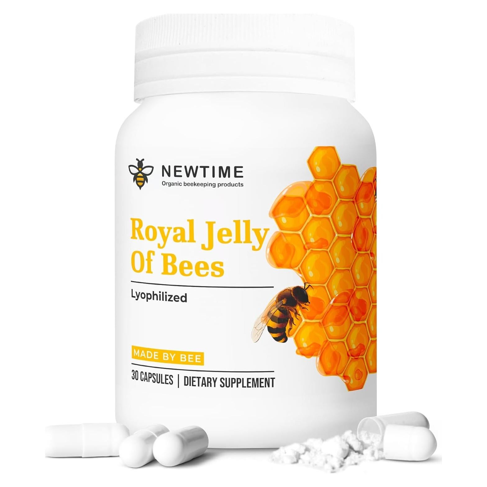 Cápsulas de Jalea Real Orgánica New Time - Suplemento 30 Días