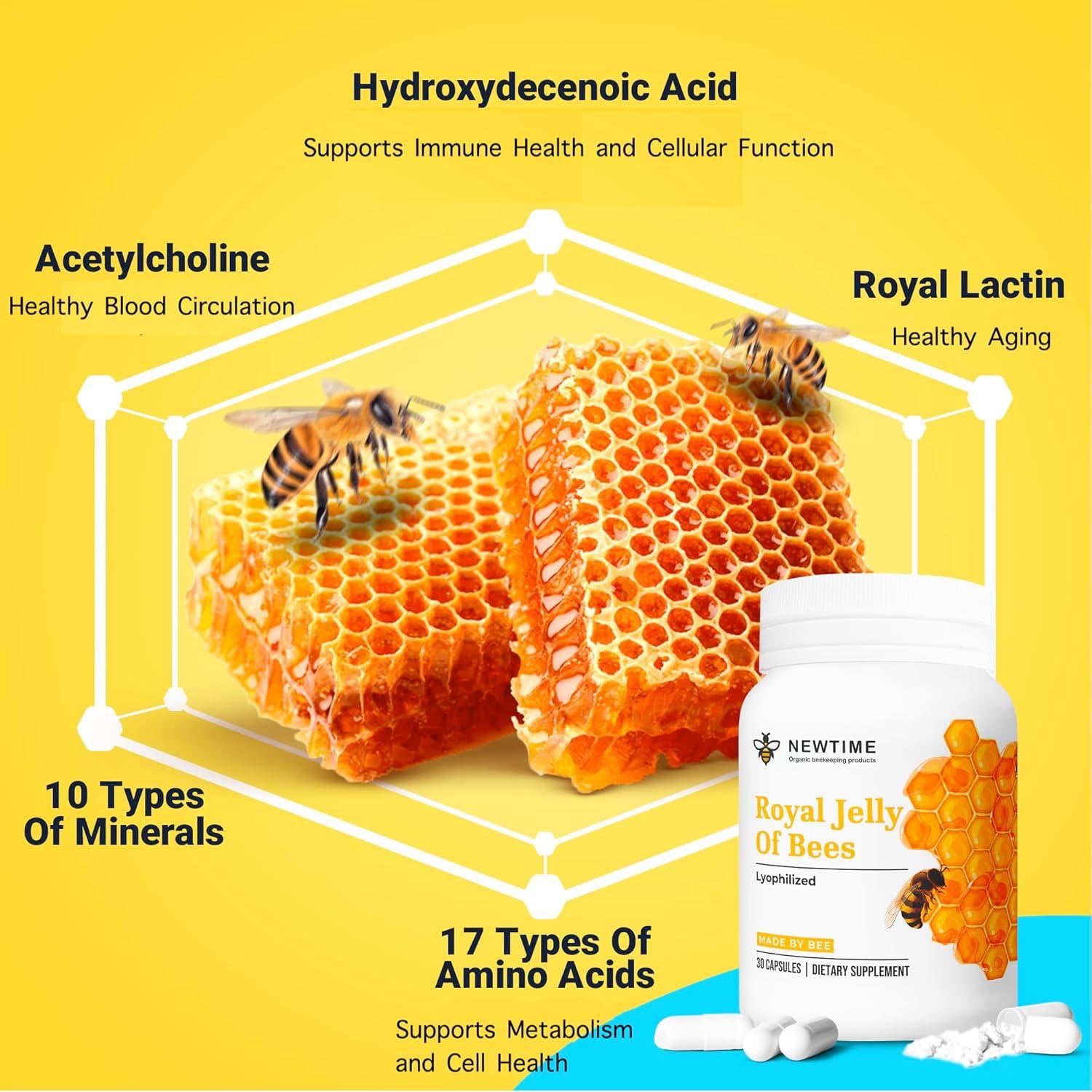 Cápsulas de Jalea Real Orgánica New Time - Suplemento 30 Días