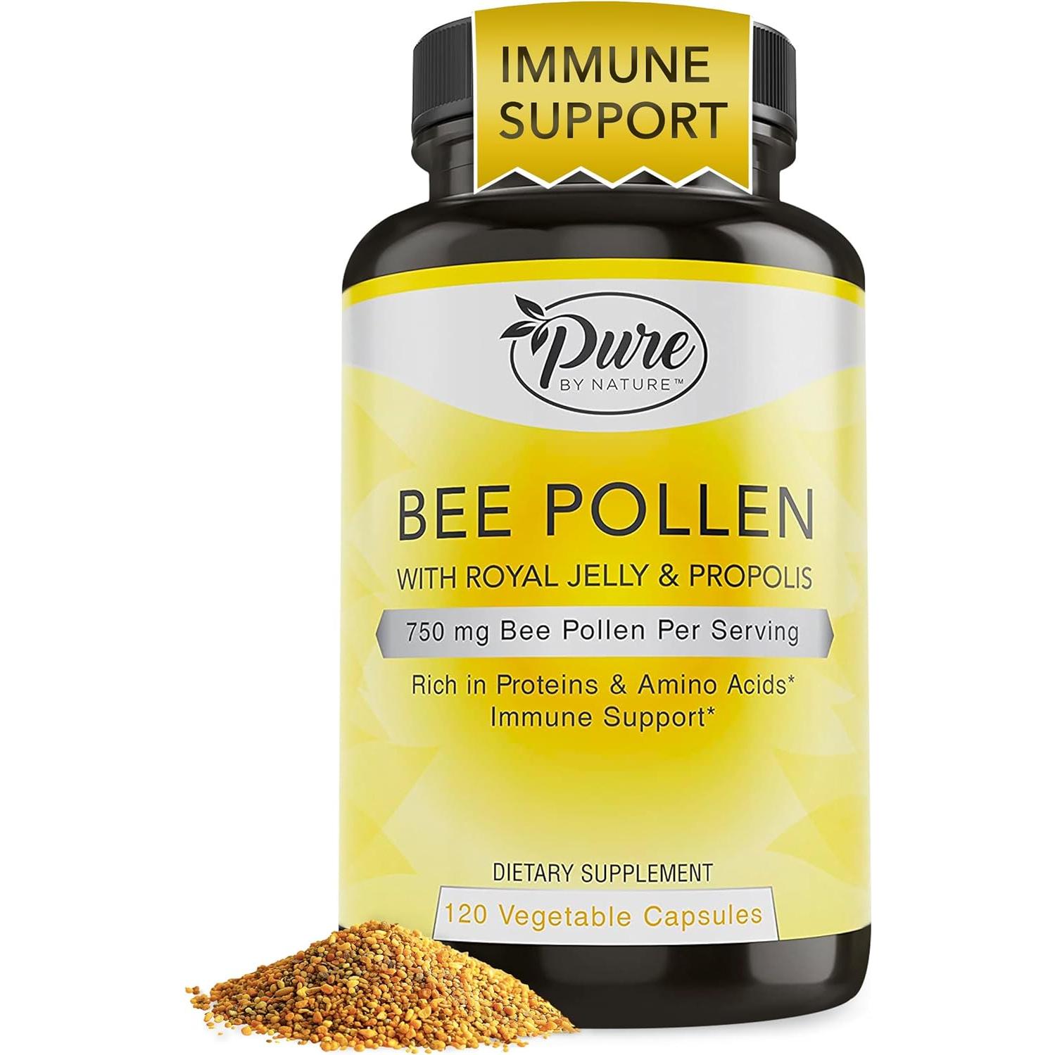 Suplemento de Polen de Abeja Pure By Nature 120 Cápsulas