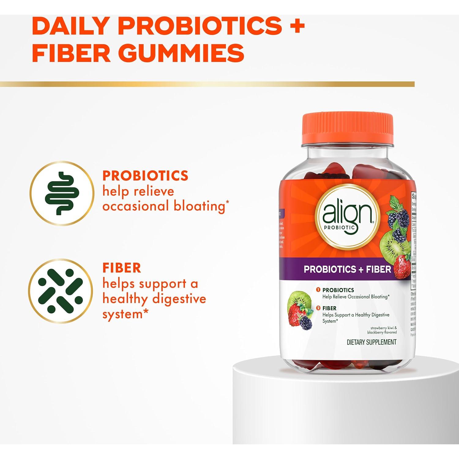 Gominolas Probioticas Align + Fibra 90 Unidades Sabor Fresa Kiwi