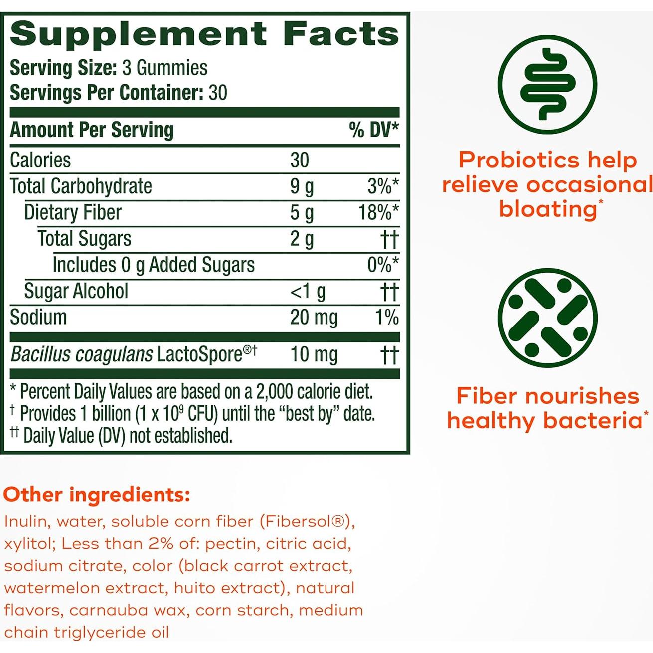 Gominolas Probioticas Align + Fibra 90 Unidades Sabor Fresa Kiwi