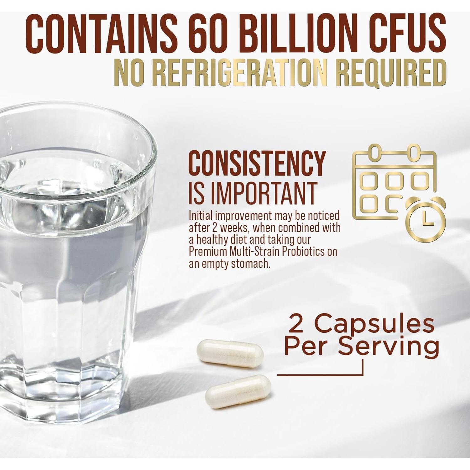 Probioticos Nutrición de la Naturaleza 60 Mil millones CFU 60 Cápsulas