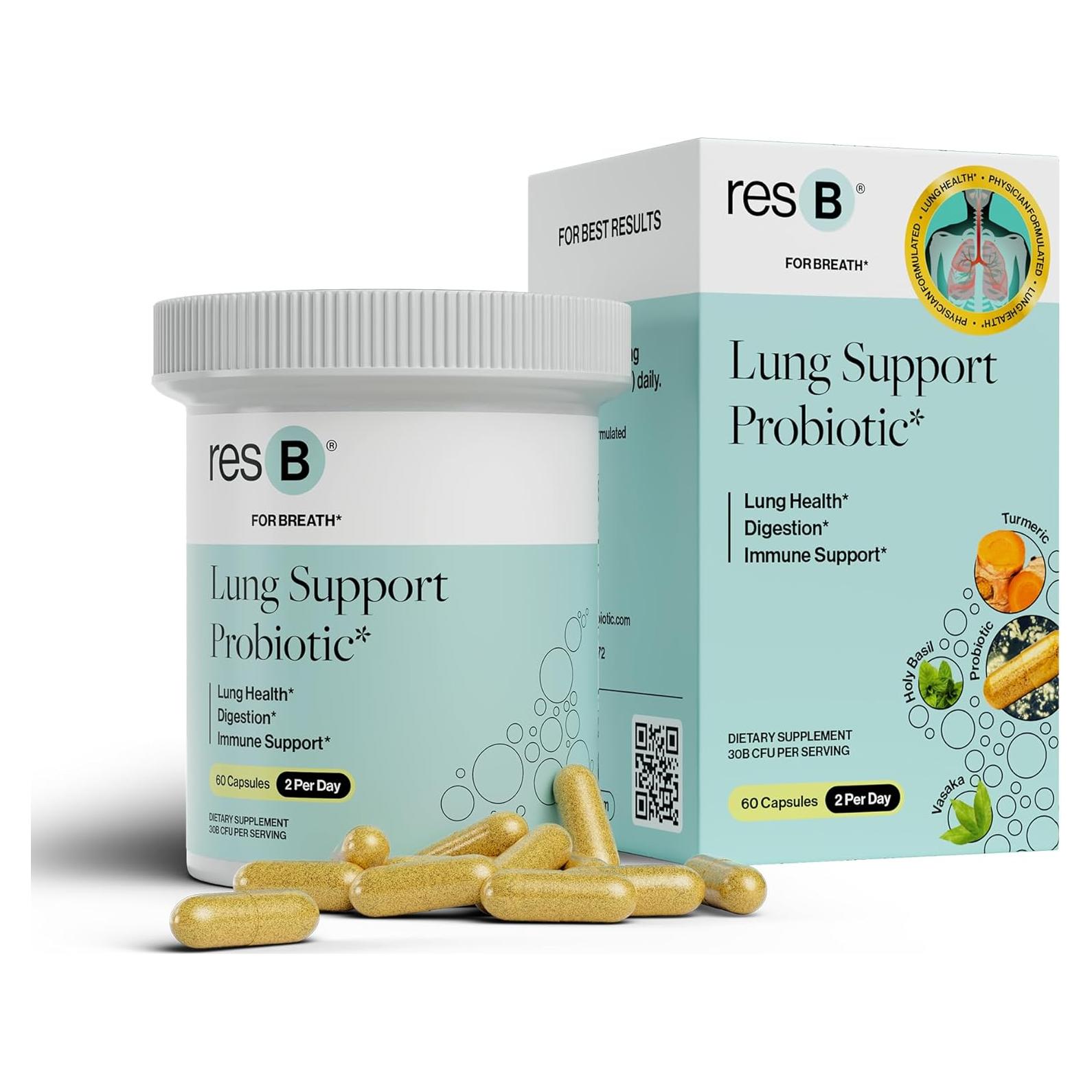 Suplemento Probiótico resB para Soporte Pulmonar - 60 Cápsulas