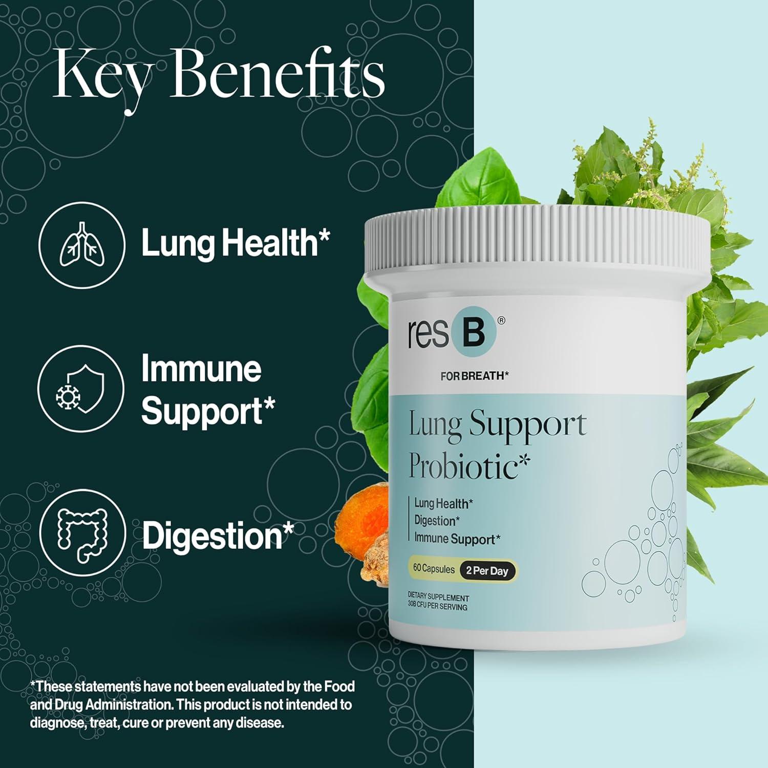 Suplemento Probiótico resB para Soporte Pulmonar - 60 Cápsulas