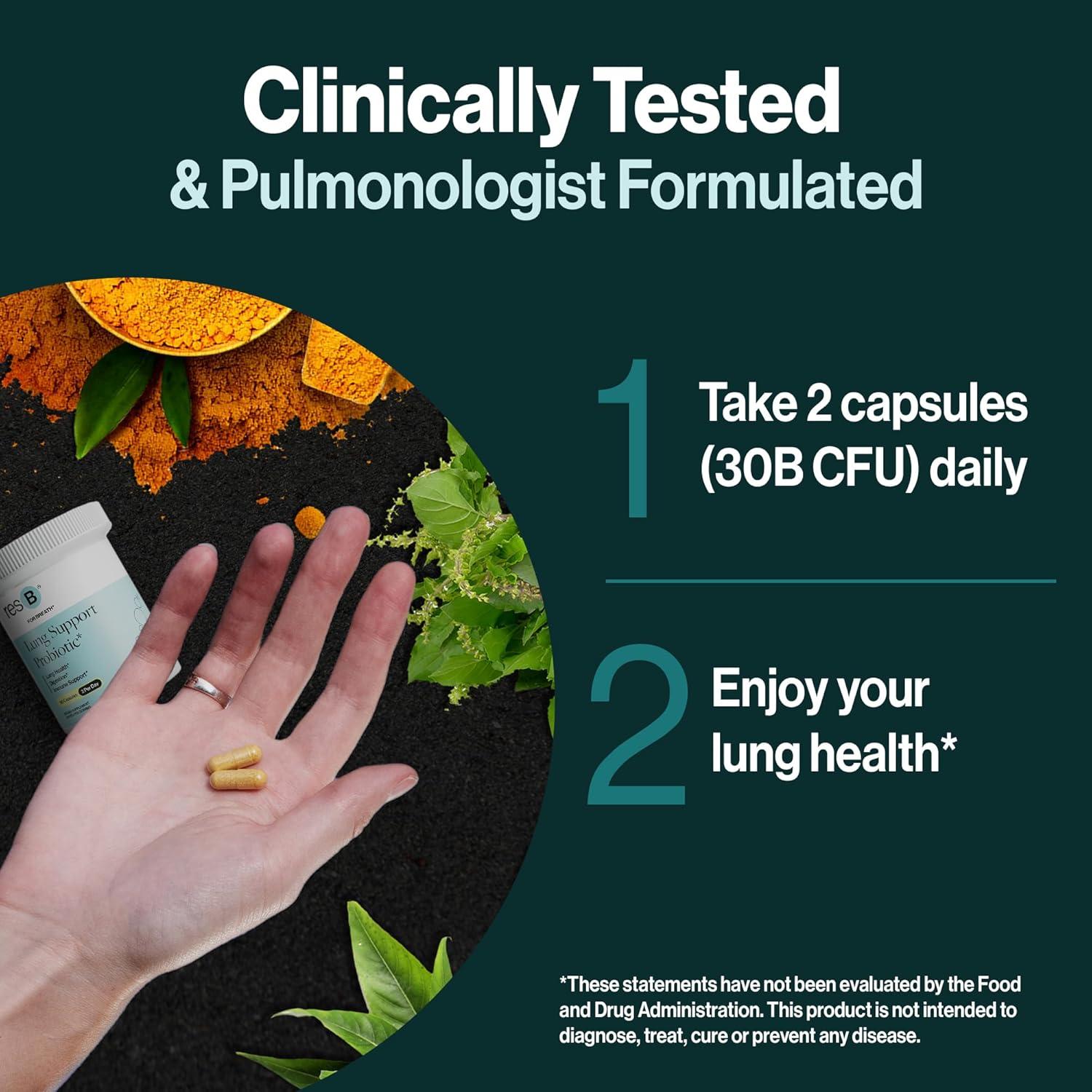 Suplemento Probiótico resB para Soporte Pulmonar - 60 Cápsulas