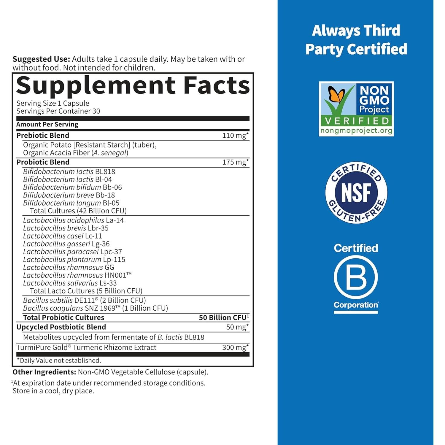 Suplemento Digestivo Probióticos Jardín de la Vida 30ct