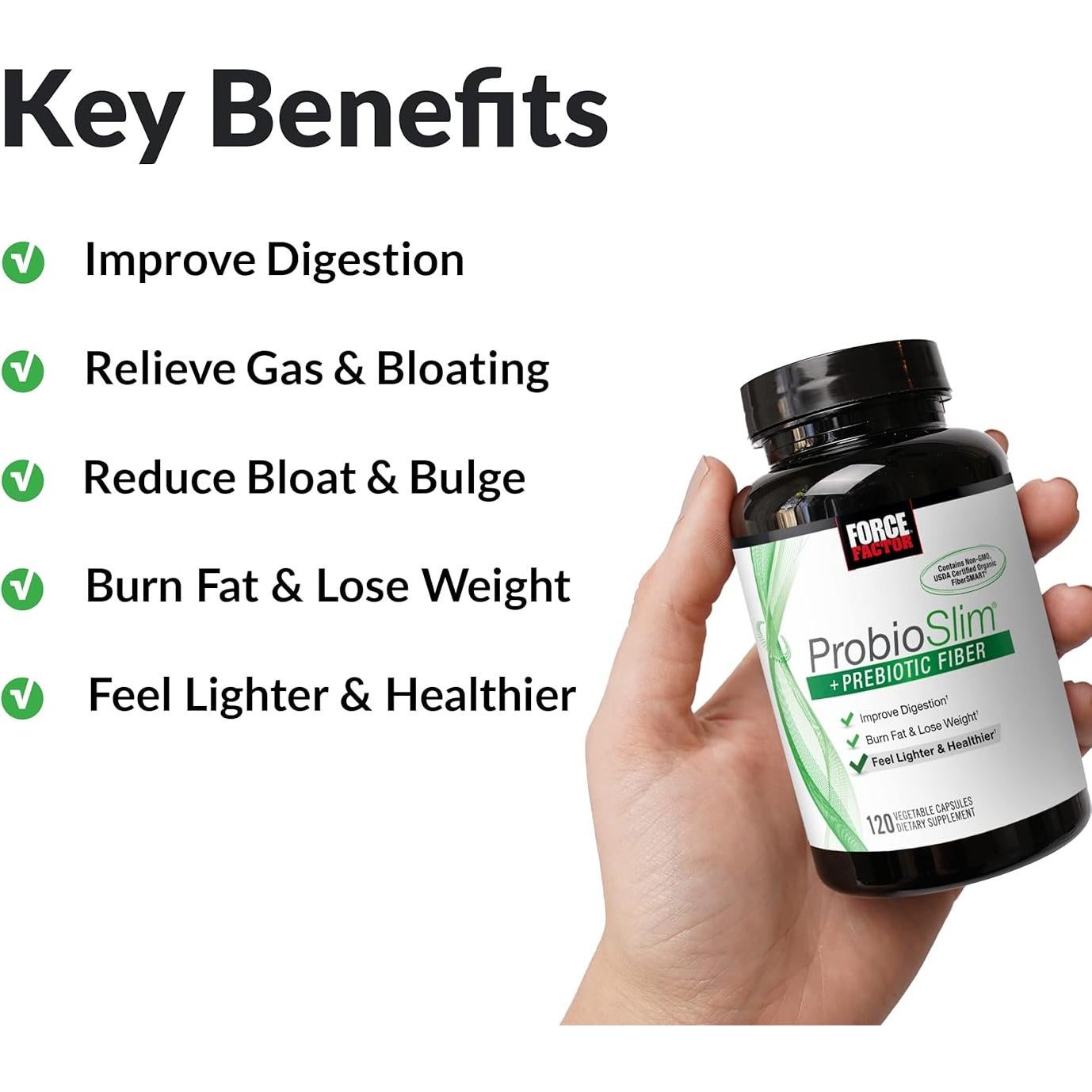 Suplemento ProbioSlim Force Factor 120 Cápsulas Pérdida de Peso