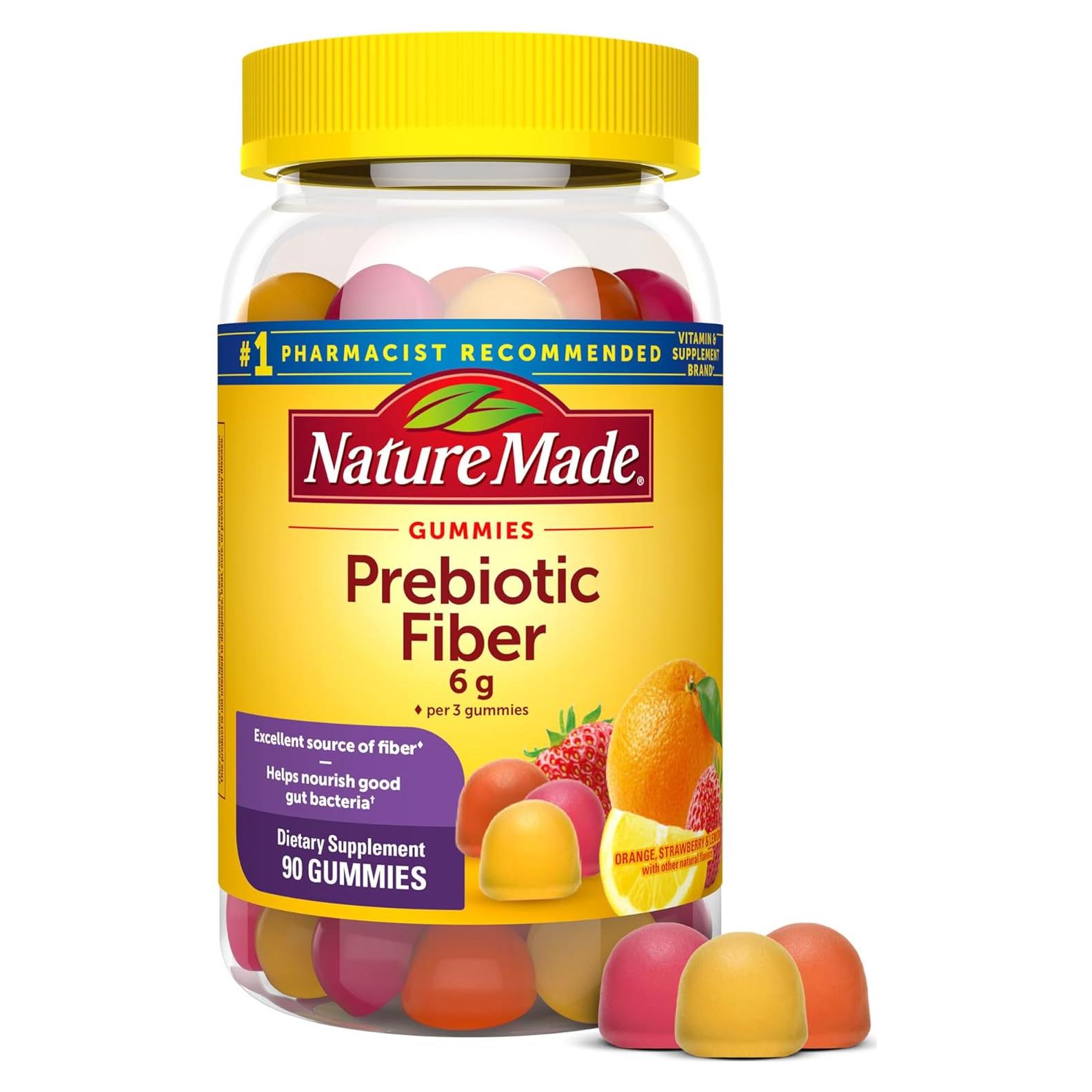 Gomitas de fibra prebiótica Nature Made 90 unidades 6g