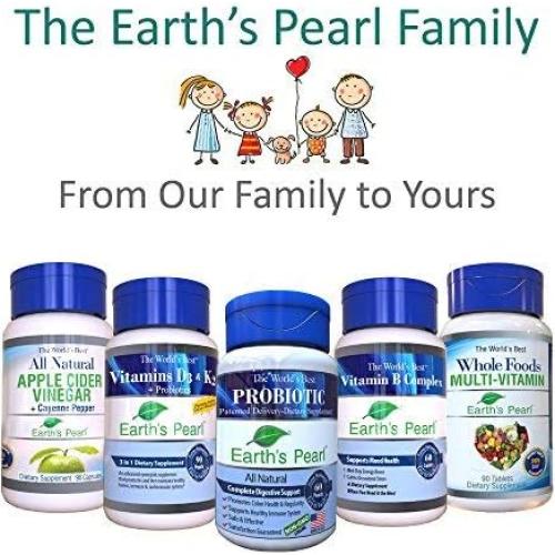 Suplemento Vitamina D3 K2 5000 UI Earth's Pearl 90 Cápsulas