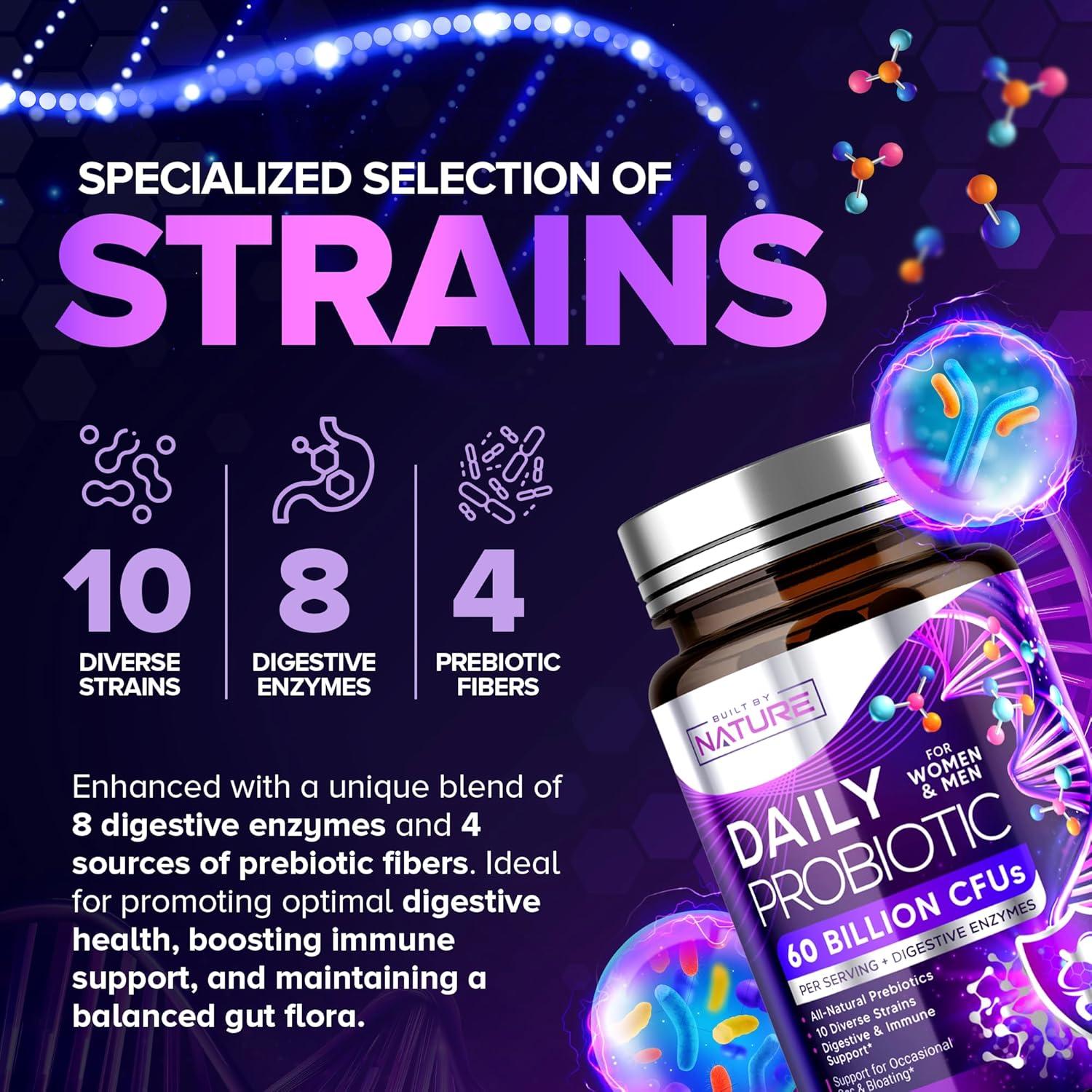 Probiotico Construido por Naturaleza 60 Mil Millones CFU 60 Cápsulas