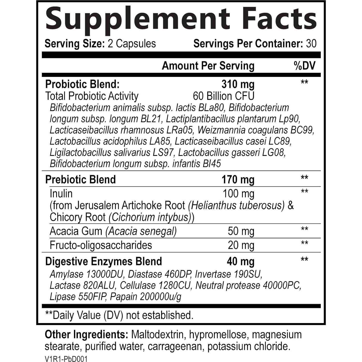 Probiotico Construido por Naturaleza 60 Mil Millones CFU 60 Cápsulas