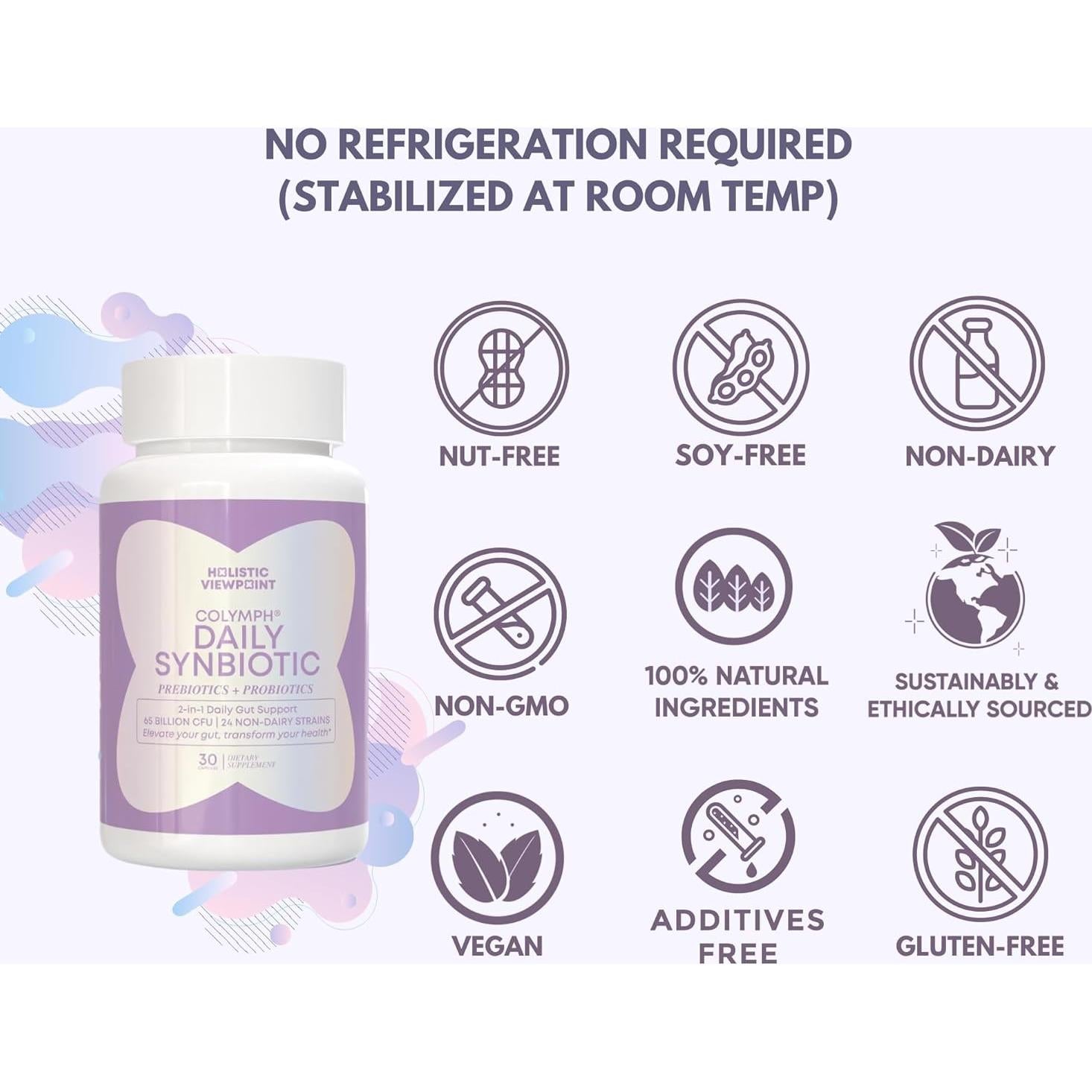 CoLymph Sinbiotico Diario 24 Cepas 65 Mil Millones CFU 30 Capsulas Veganas