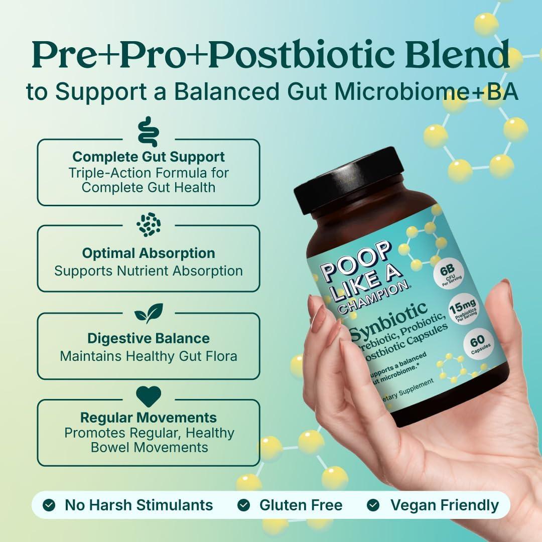 Cápsulas Sinbióticas Veganas Caca Como un Campeón - 60 Unidades