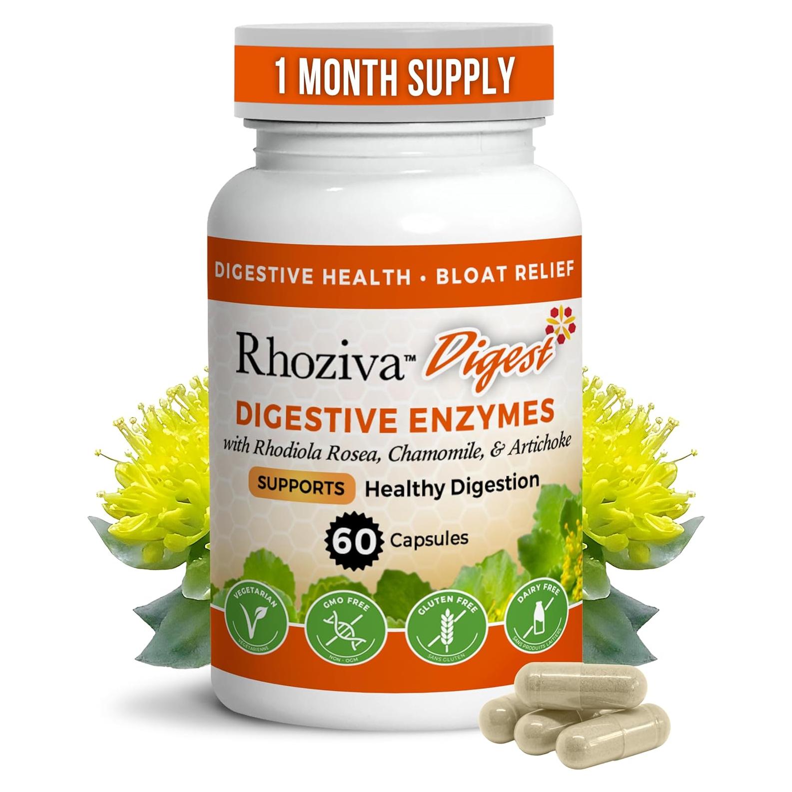 Suplemento Digestivo Rhoziva Digest 60 Cápsulas - Salud Intestinal