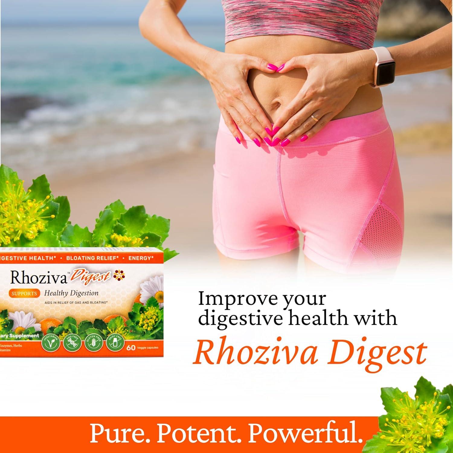 Suplemento Digestivo Rhoziva Digest 60 Cápsulas - Salud Intestinal