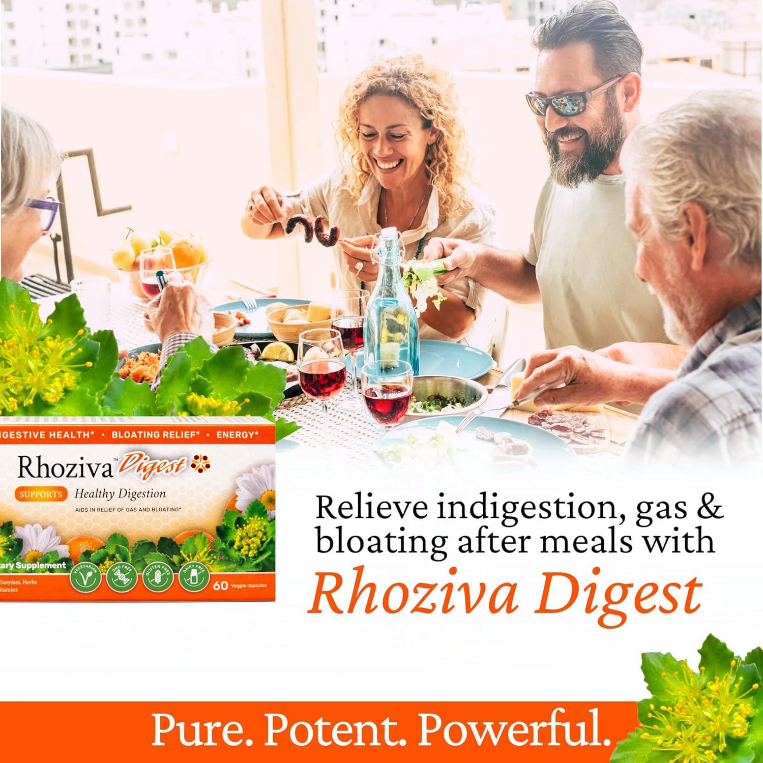 Suplemento Digestivo Rhoziva Digest 60 Cápsulas - Salud Intestinal