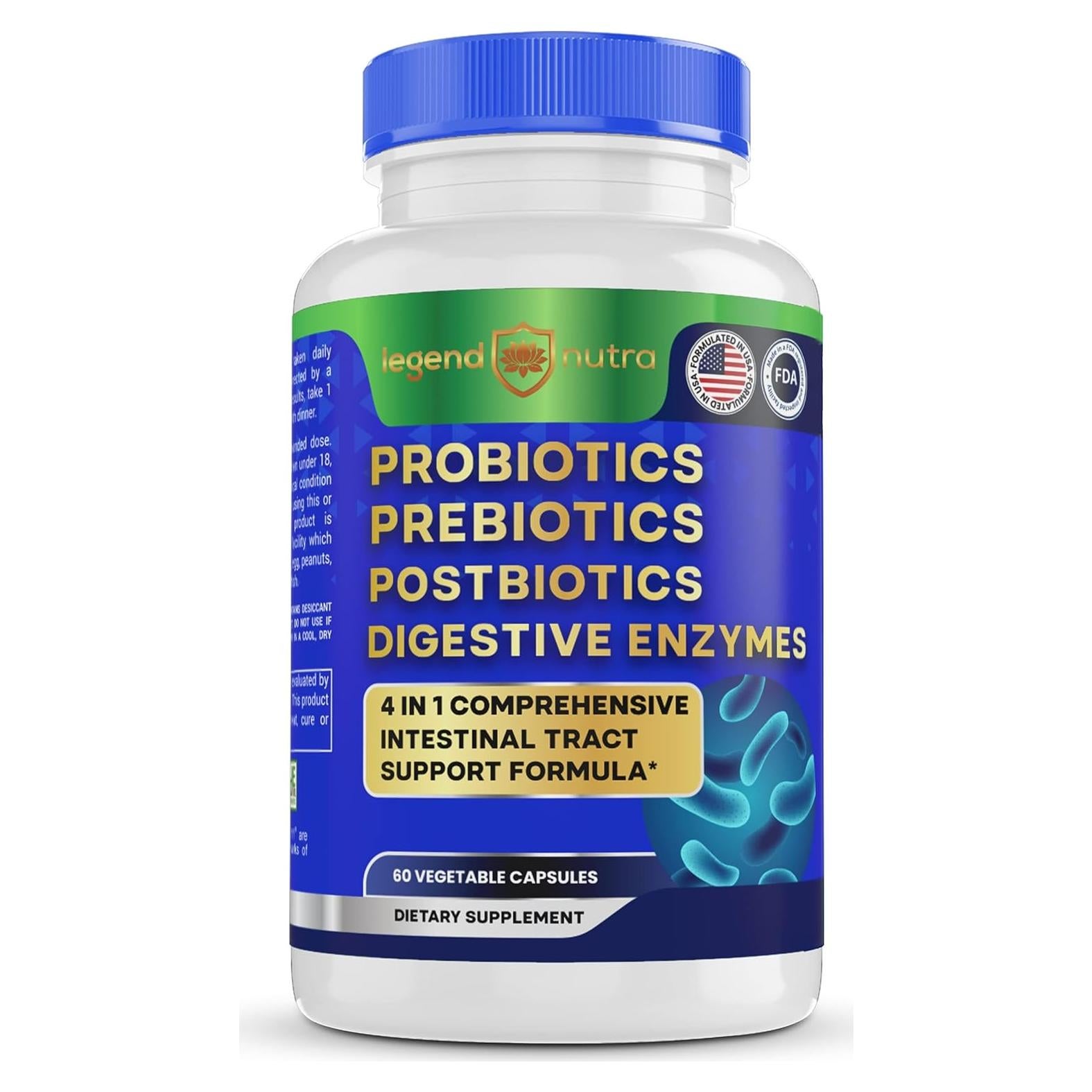 Suplemento Digestivo 4 en 1 Legend Nutra 60 Cápsulas