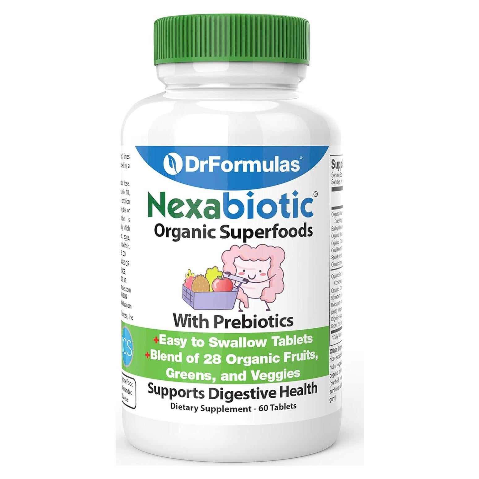 DrFormulas Fibra Prebiótica Orgánica 60 Tabletas Salud Digestiva