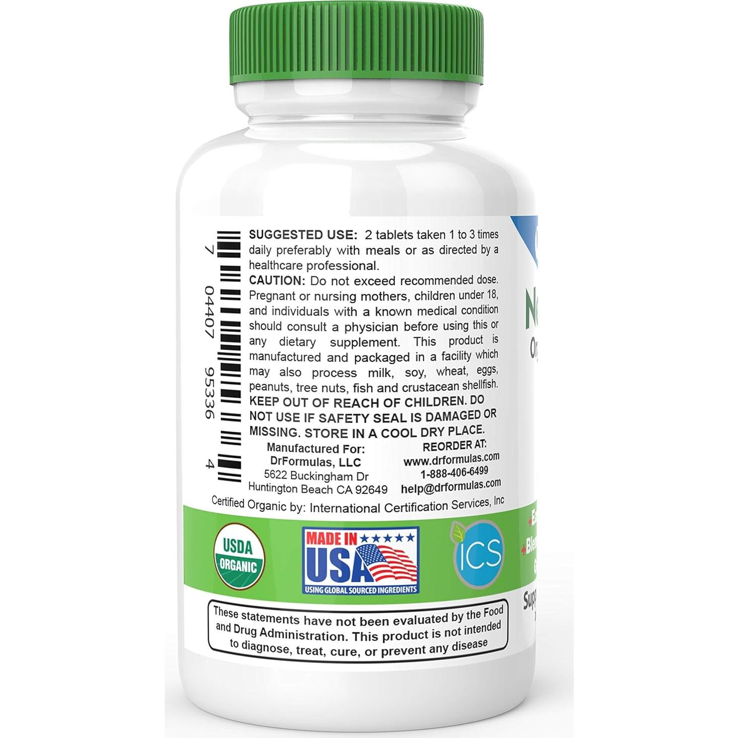 DrFormulas Fibra Prebiótica Orgánica 60 Tabletas Salud Digestiva